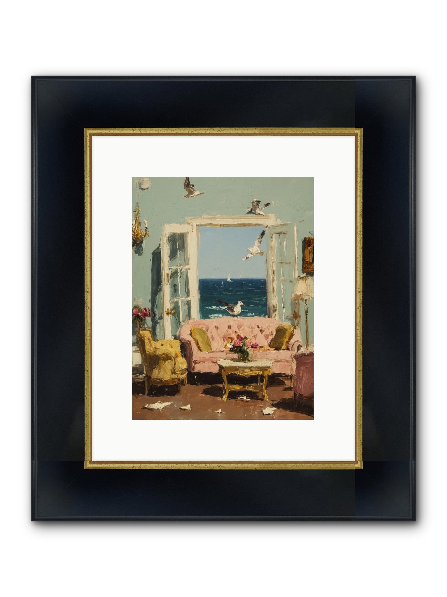 Mesmerized Moments Framed Print - Wide Black w/Gold 9x12
