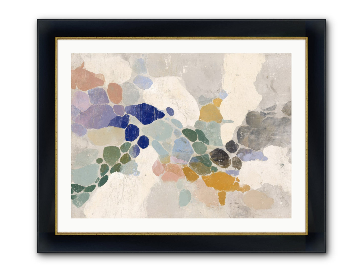 Mica Framed Print - Wide Black w/Gold 32x24