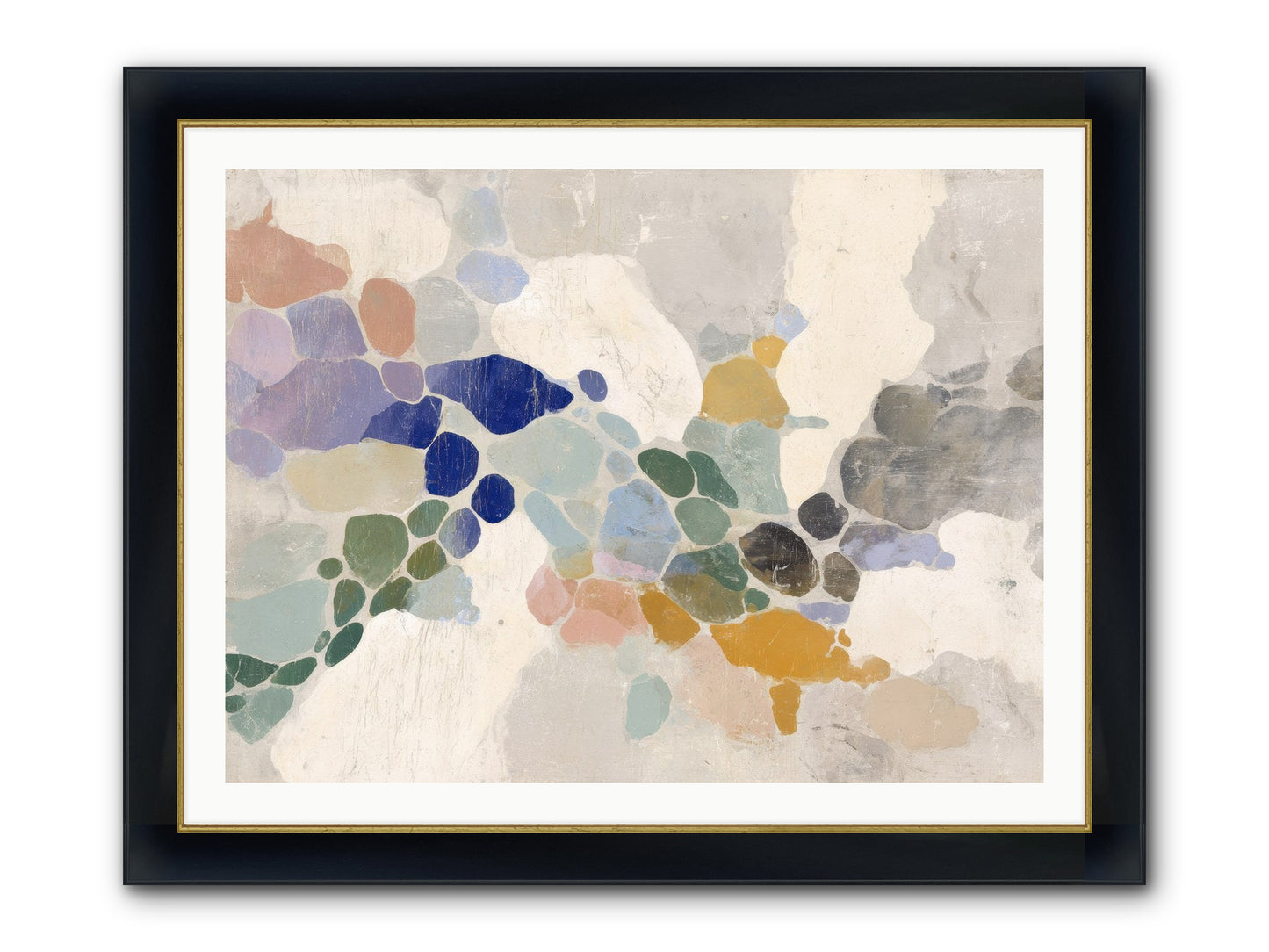 Mica Framed Print - Wide Black w/Gold 40x30