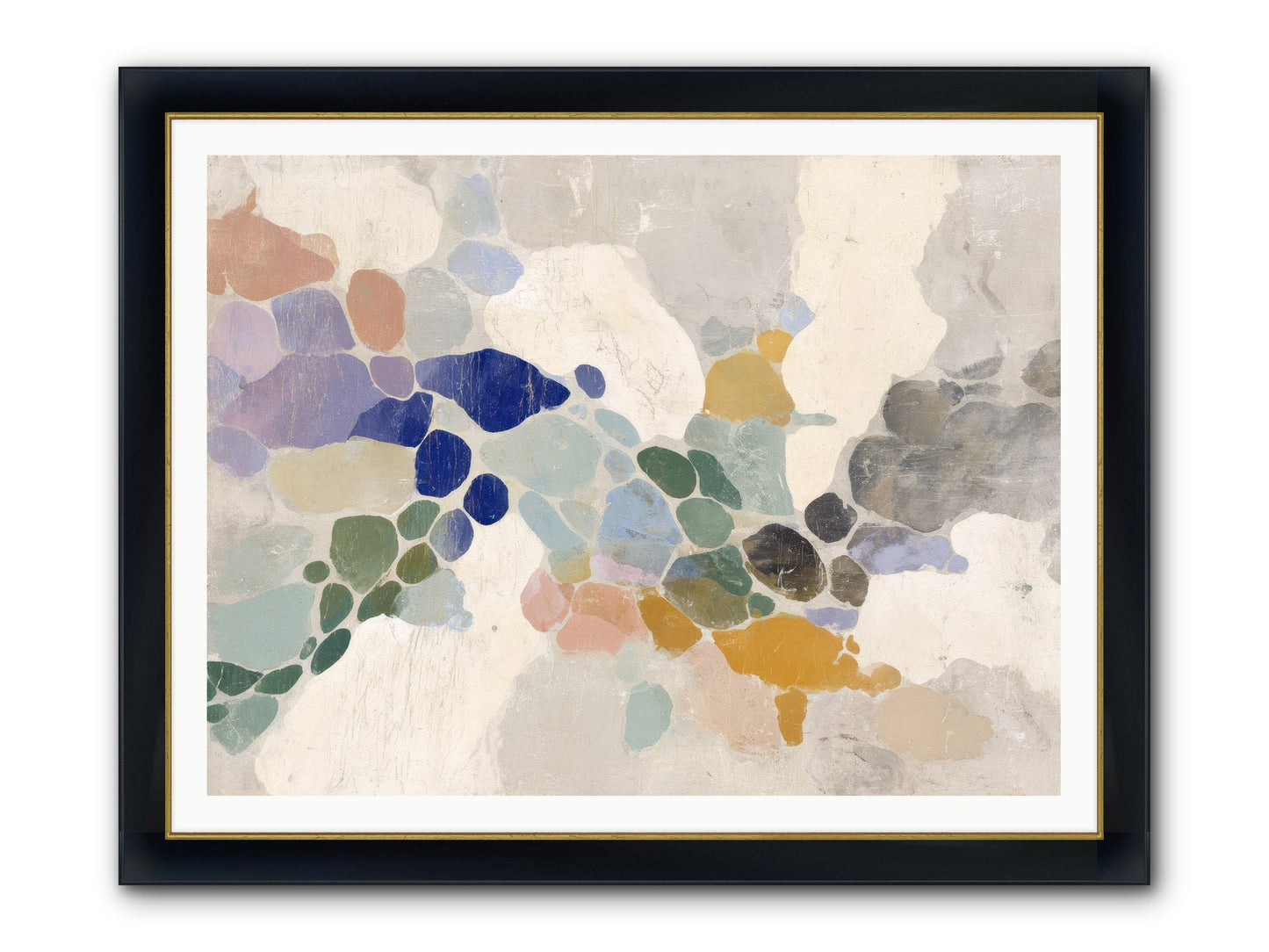 Mica Framed Print - Wide Black w/Gold 48x36