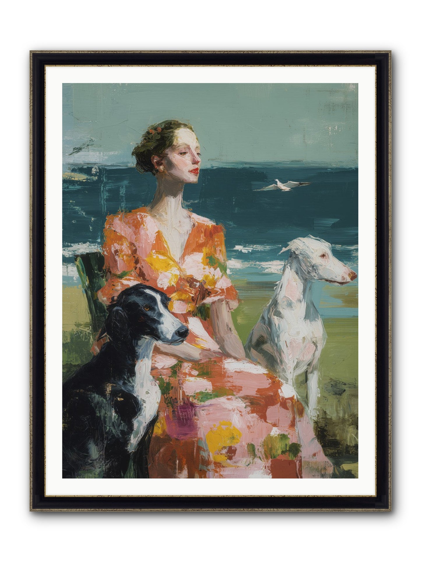 Midday Dreams Framed Print - Black & Gold 36x48