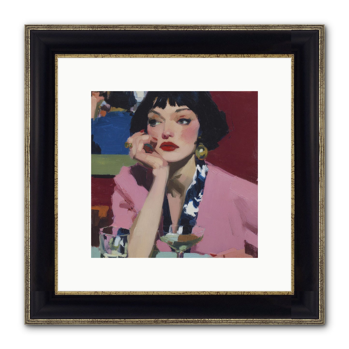 Midday Rebellion Framed Print - Black & Gold 10x10