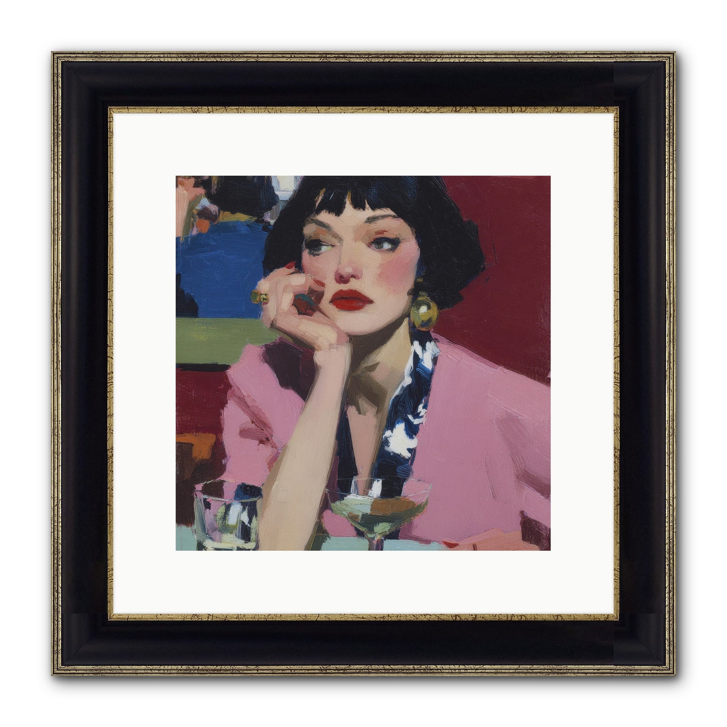 Midday Rebellion Framed Print - Black & Gold 12x12