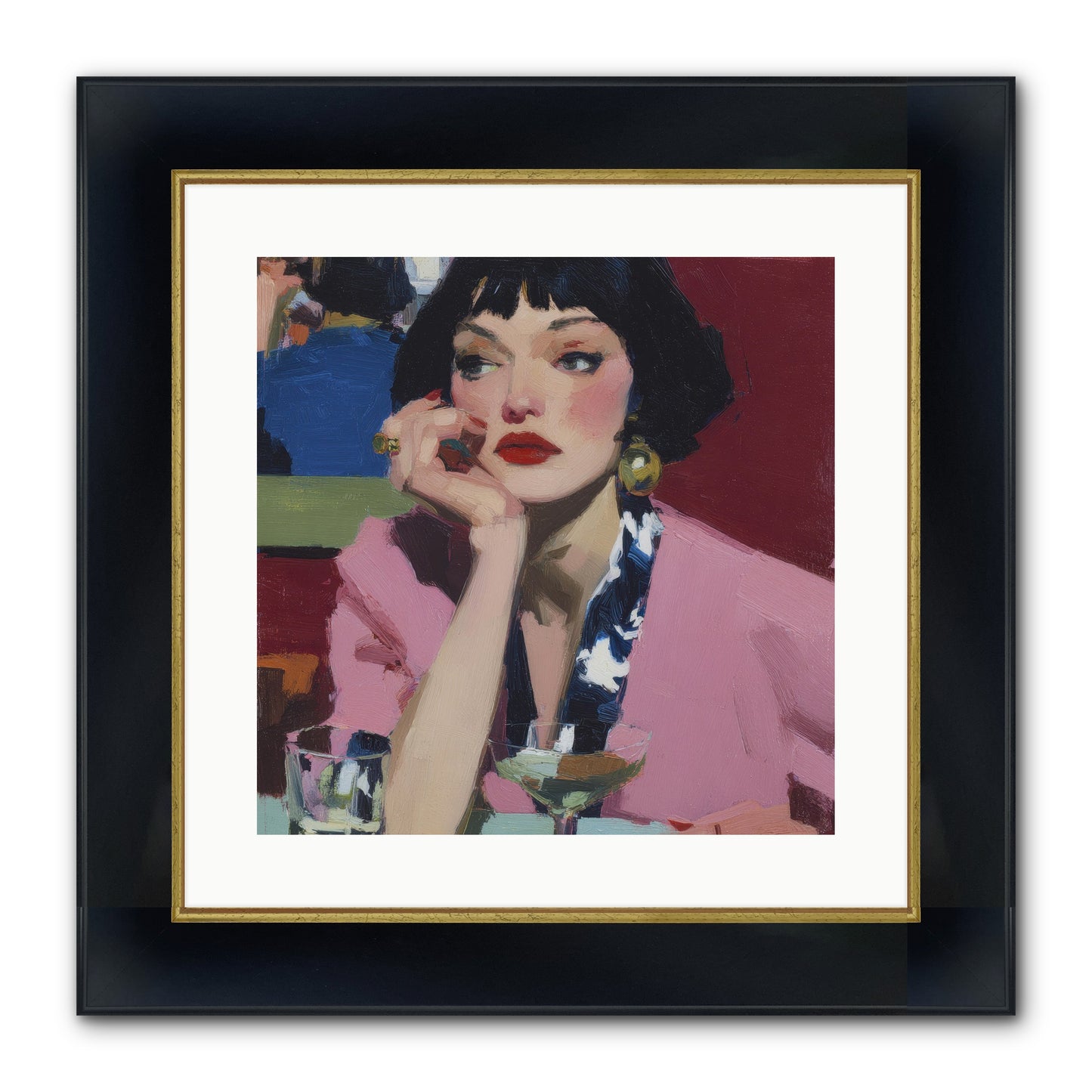 Midday Rebellion Framed Print - Wide Black w/Gold 16x16