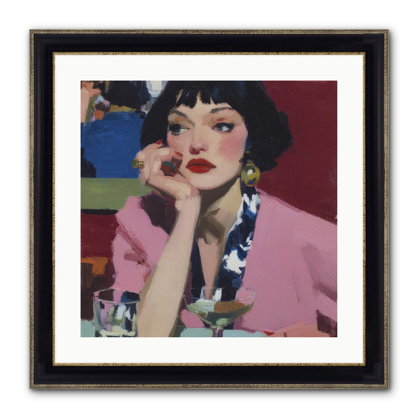 Midday Rebellion Framed Print - Black & Gold 20x20
