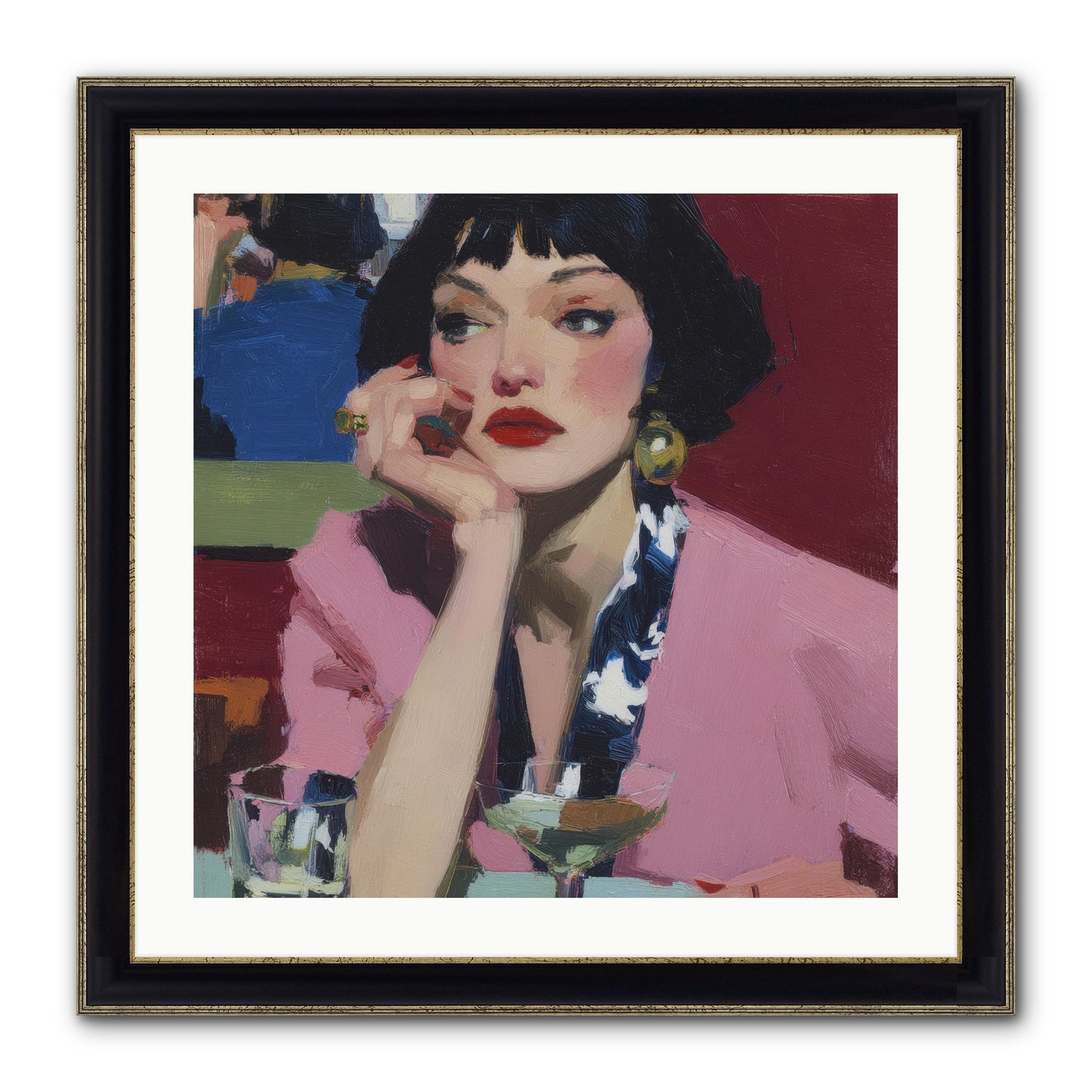 Midday Rebellion Framed Print - Black & Gold 24x24