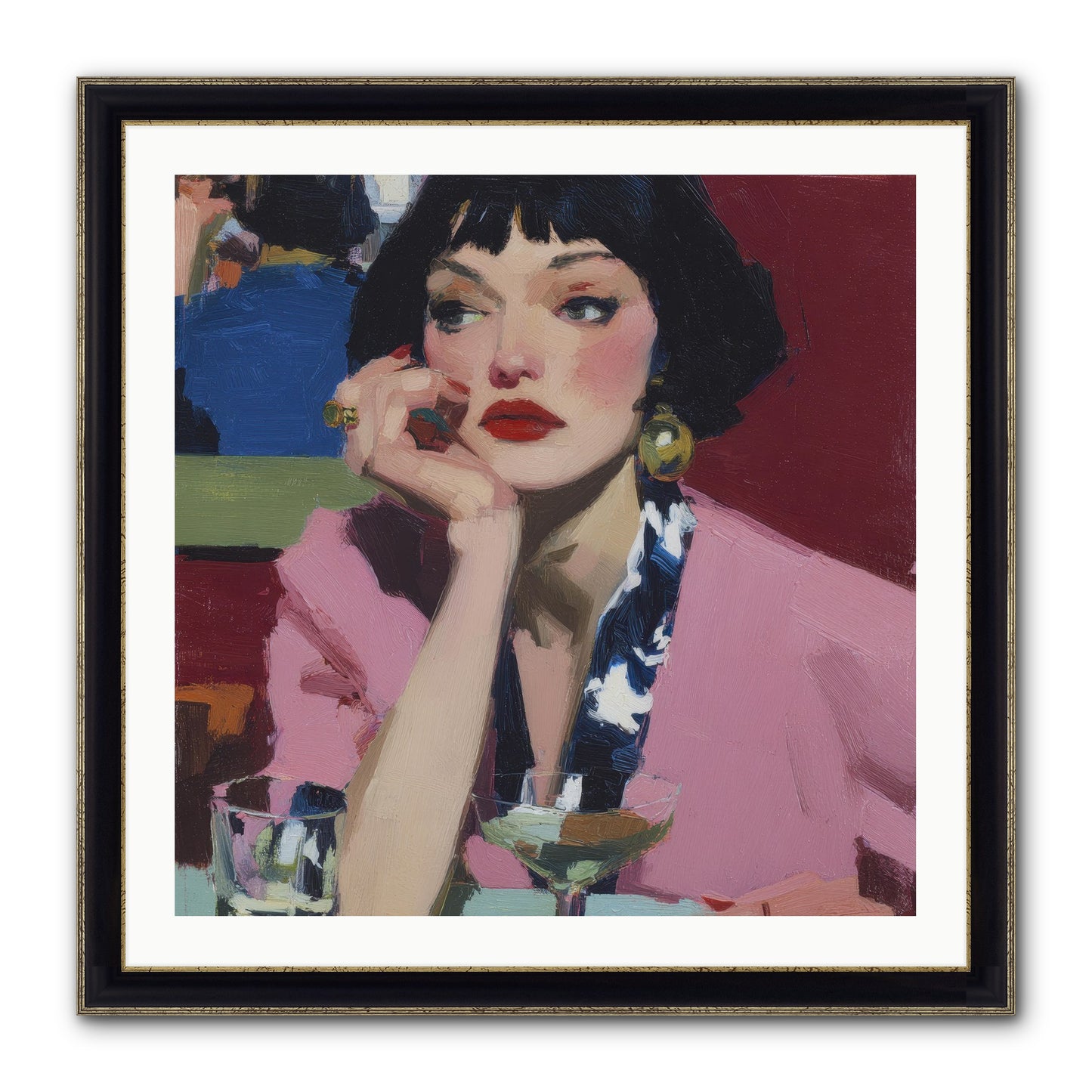 Midday Rebellion Framed Print - Black & Gold 30x30