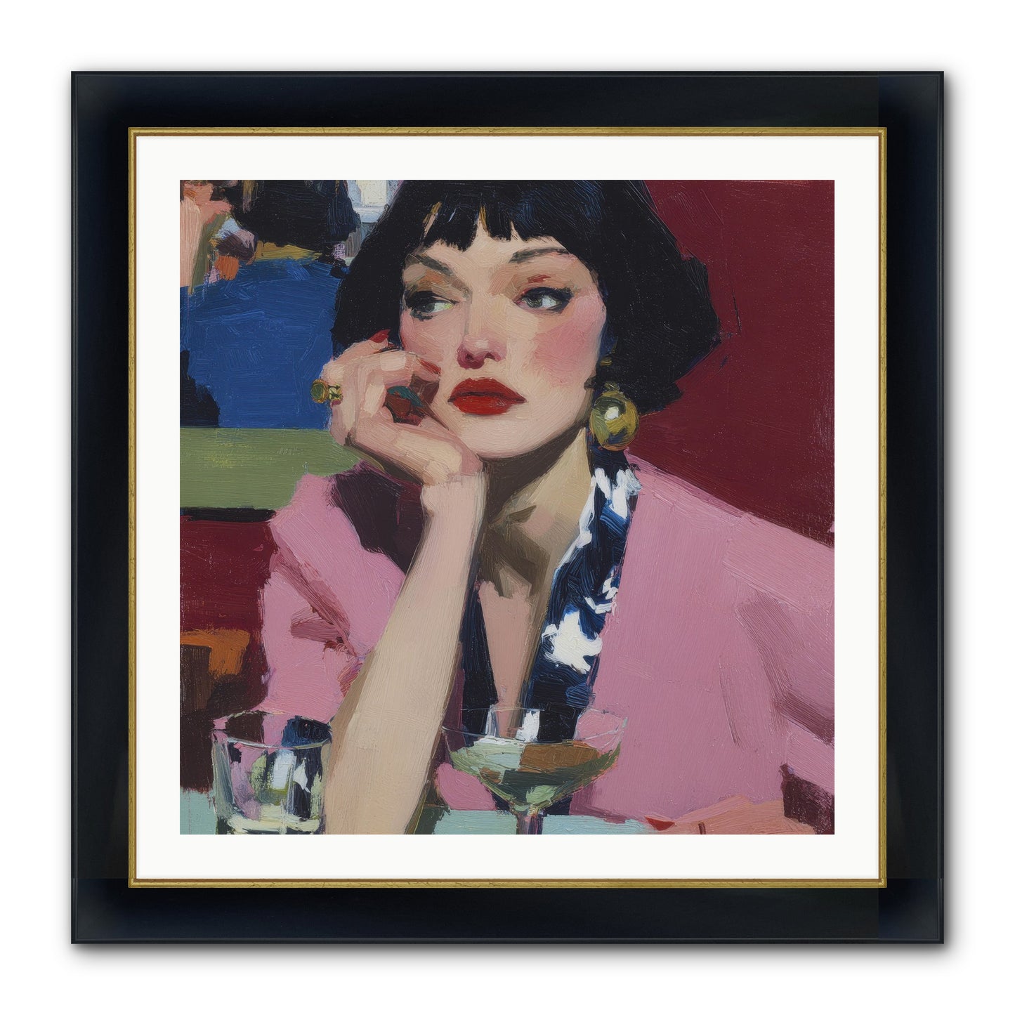 Midday Rebellion Framed Print - Wide Black w/Gold 30x30