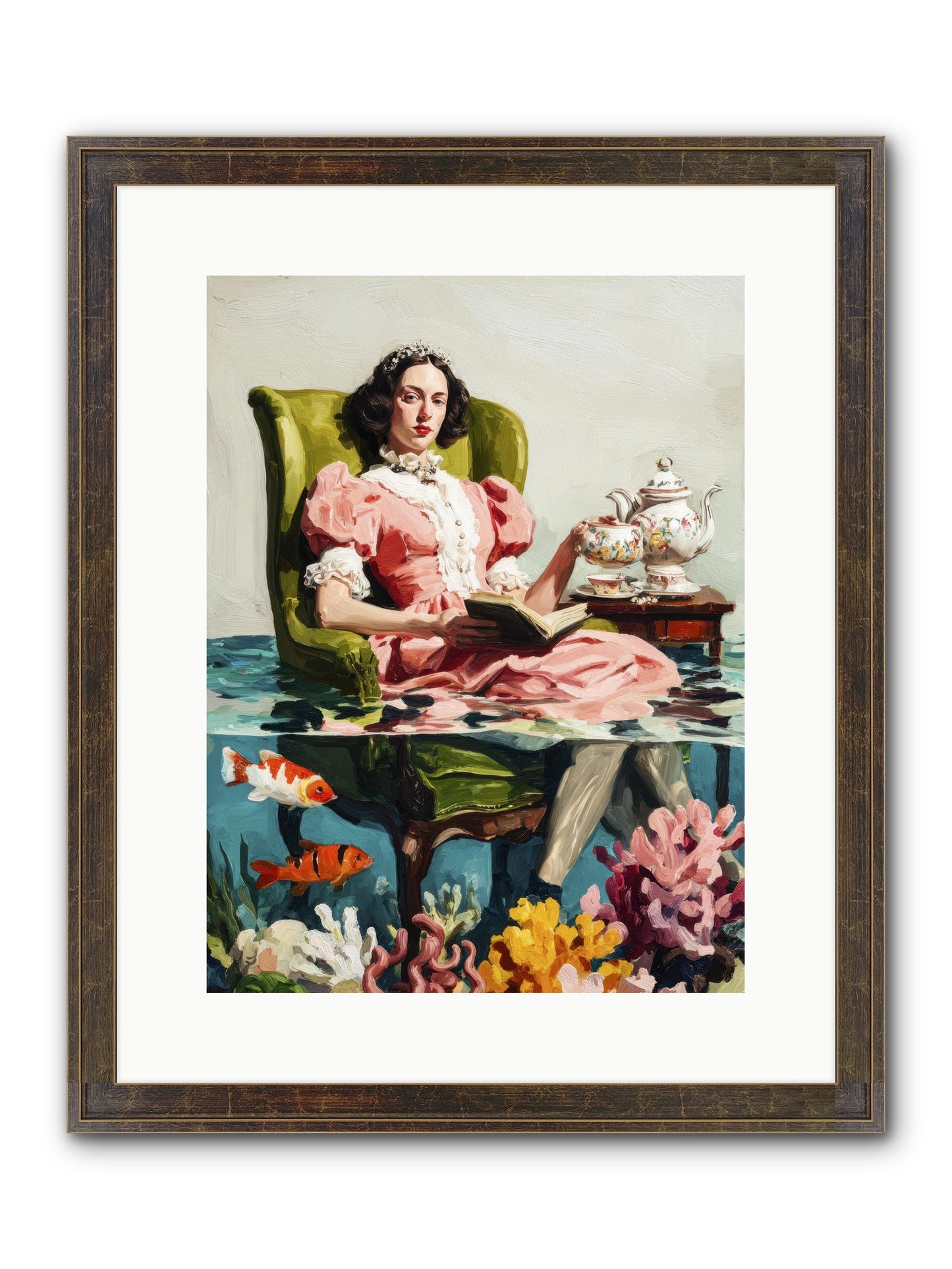 Midnight At Marguerite’s Framed Print - Slimwoods Black/Gold 12x16