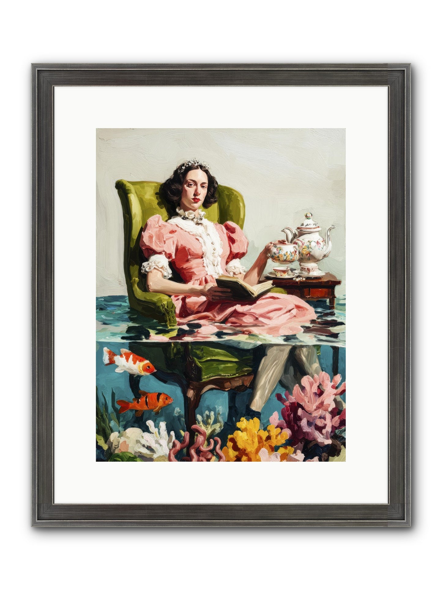 Midnight At Marguerite’s Framed Print - Slimwoods Black/Silver 12x16