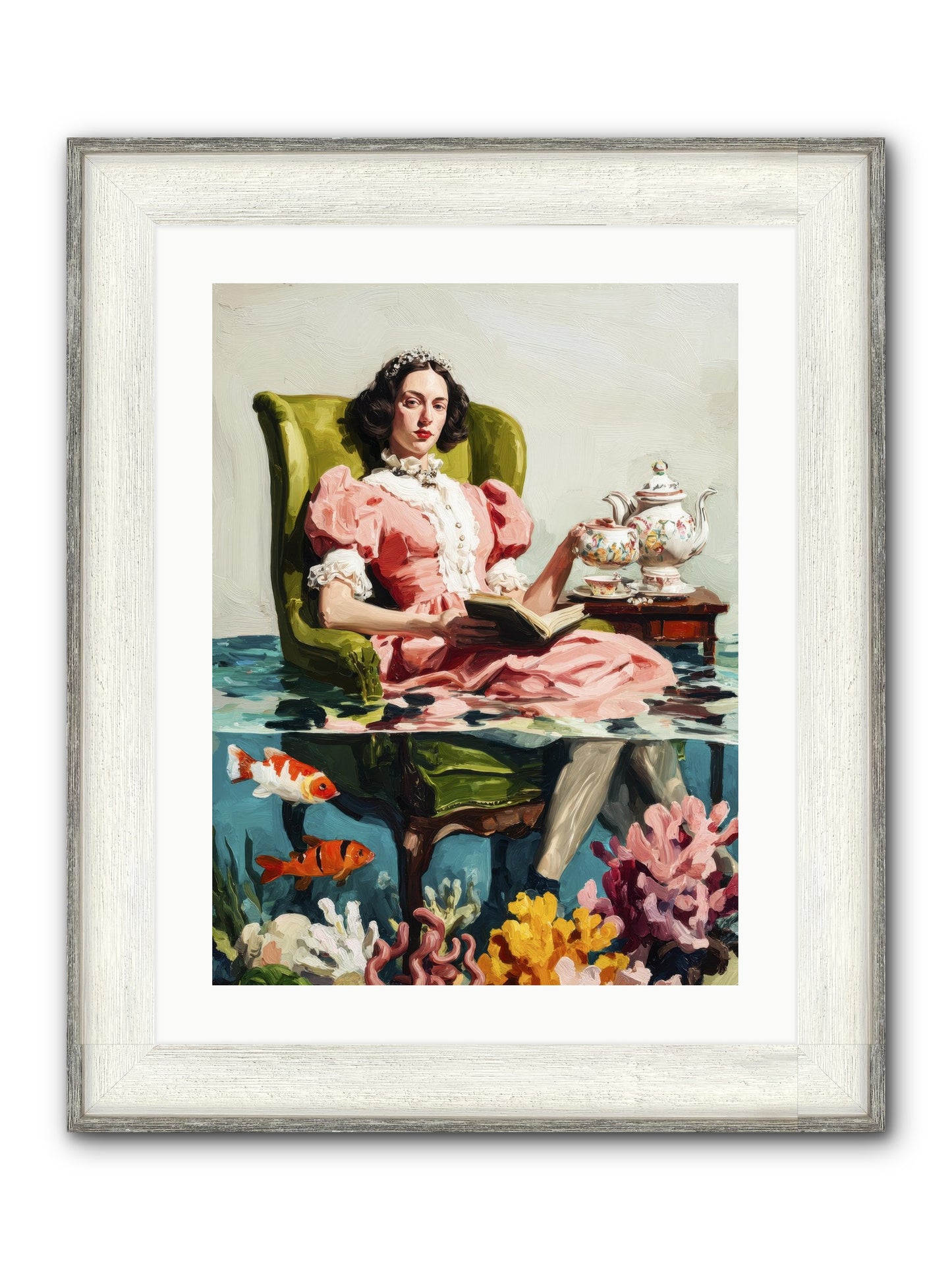 Midnight At Marguerite’s Framed Print - Driftwood White 18x24