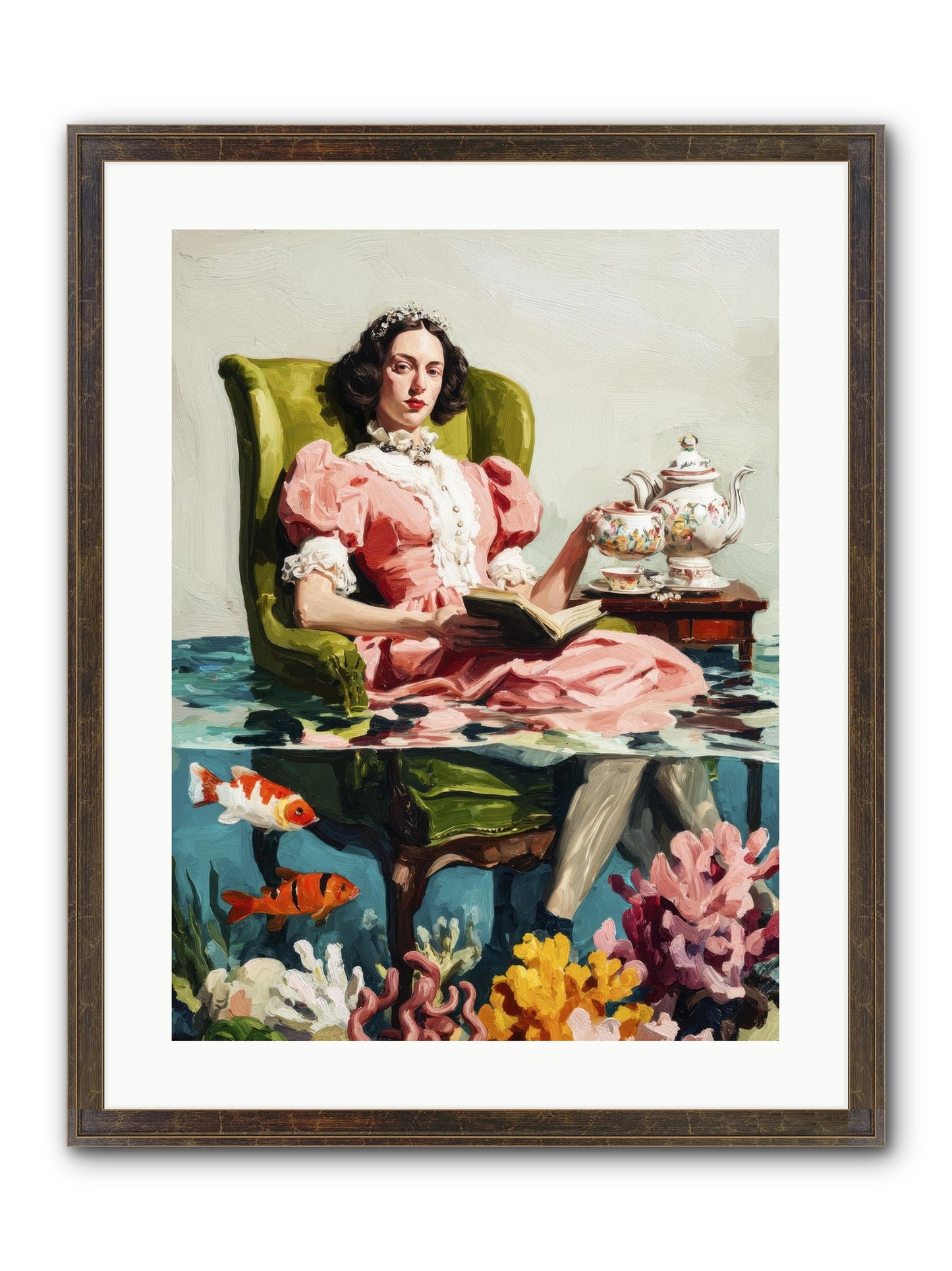 Midnight At Marguerite’s Framed Print - Slimwoods Black/Gold 18x24