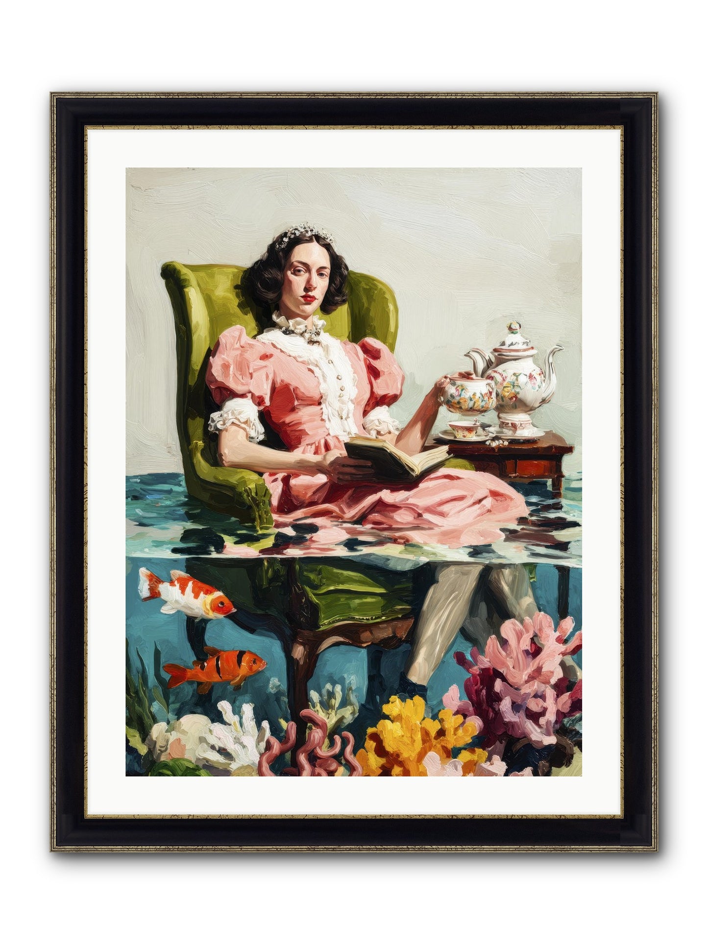 Midnight At Marguerite’s Framed Print - Black & Gold 24x32