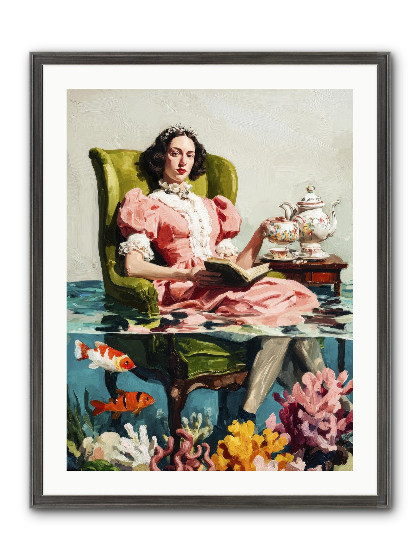 Midnight At Marguerite’s Framed Print - Slimwoods Black/Silver 24x32
