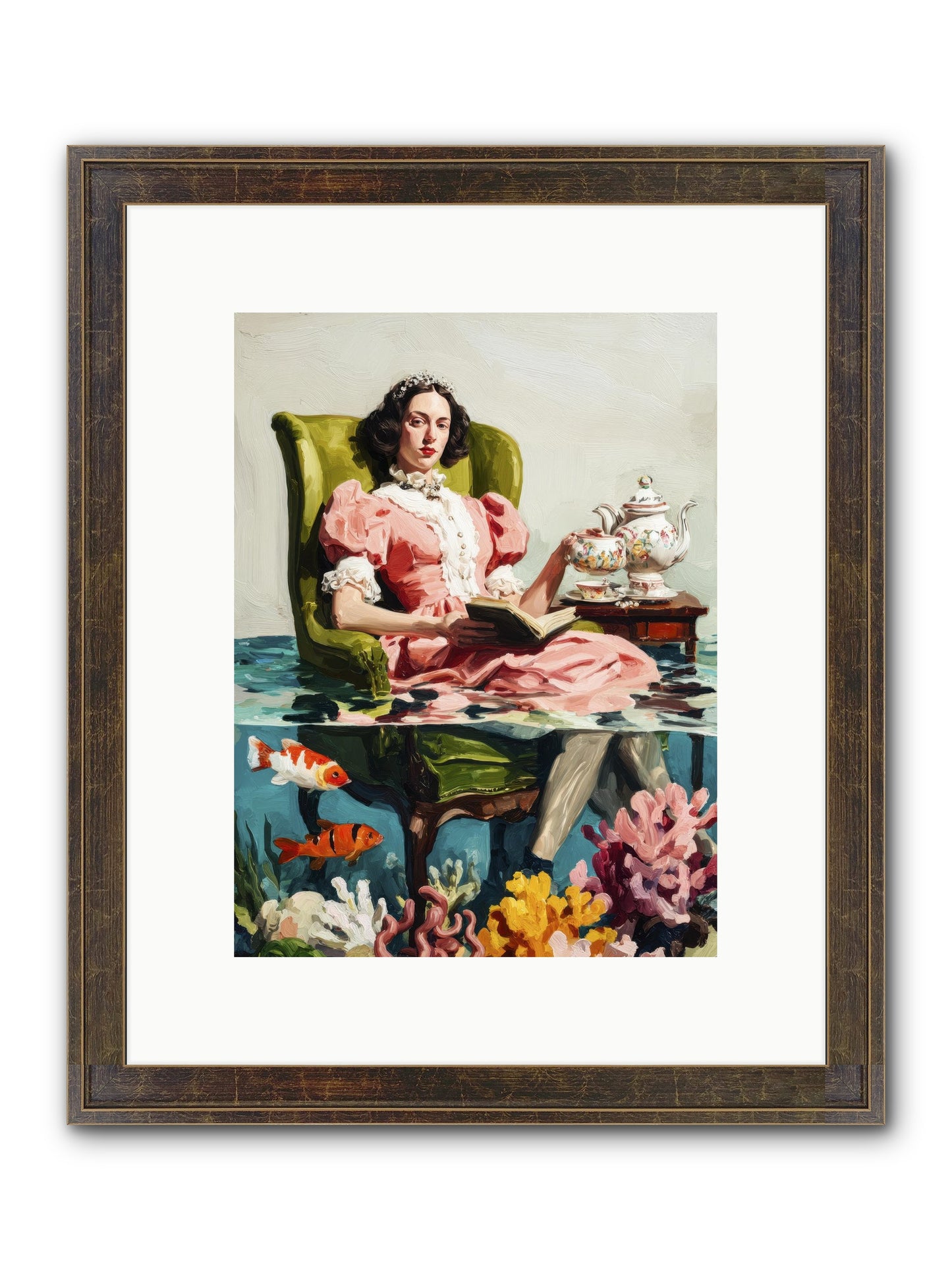 Midnight At Marguerite’s Framed Print - Slimwoods Black/Gold 9x12