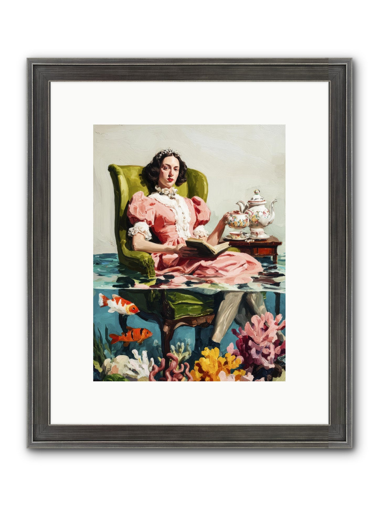 Midnight At Marguerite’s Framed Print - Slimwoods Black/Silver 9x12