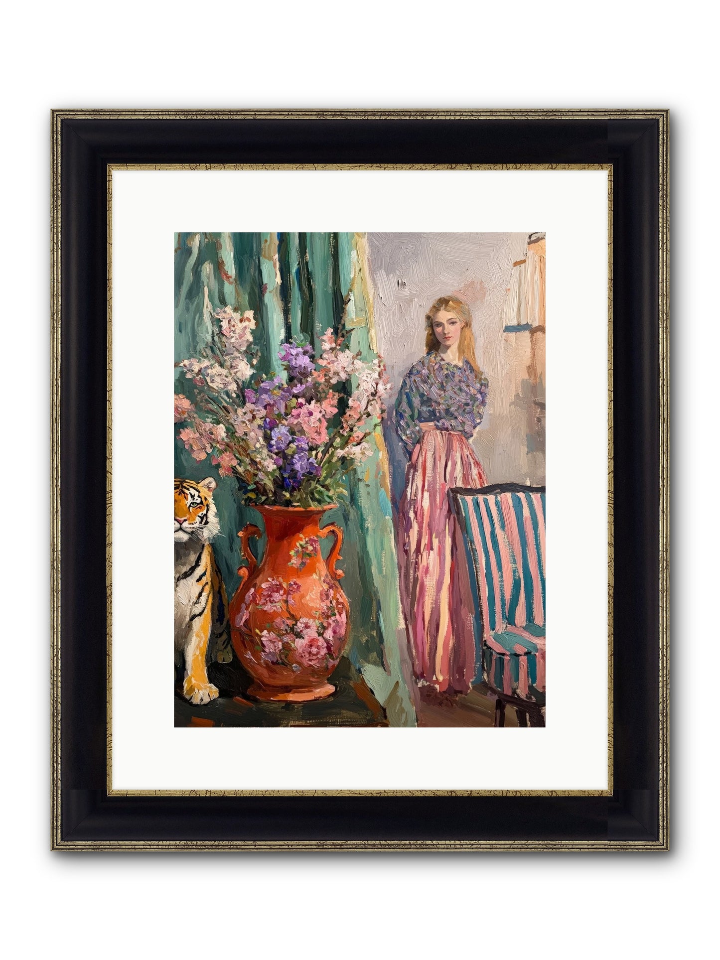 Midnight At Mulberry Manor Framed Print - Black & Gold 12x16