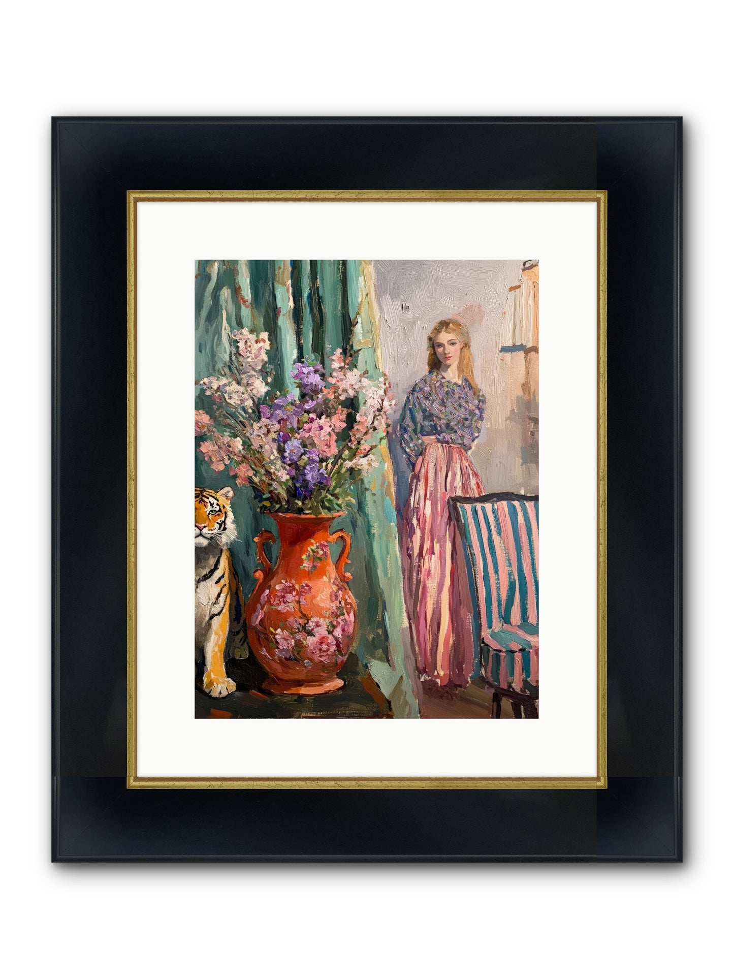 Midnight At Mulberry Manor Framed Print - Wide Black w/Gold 12x16