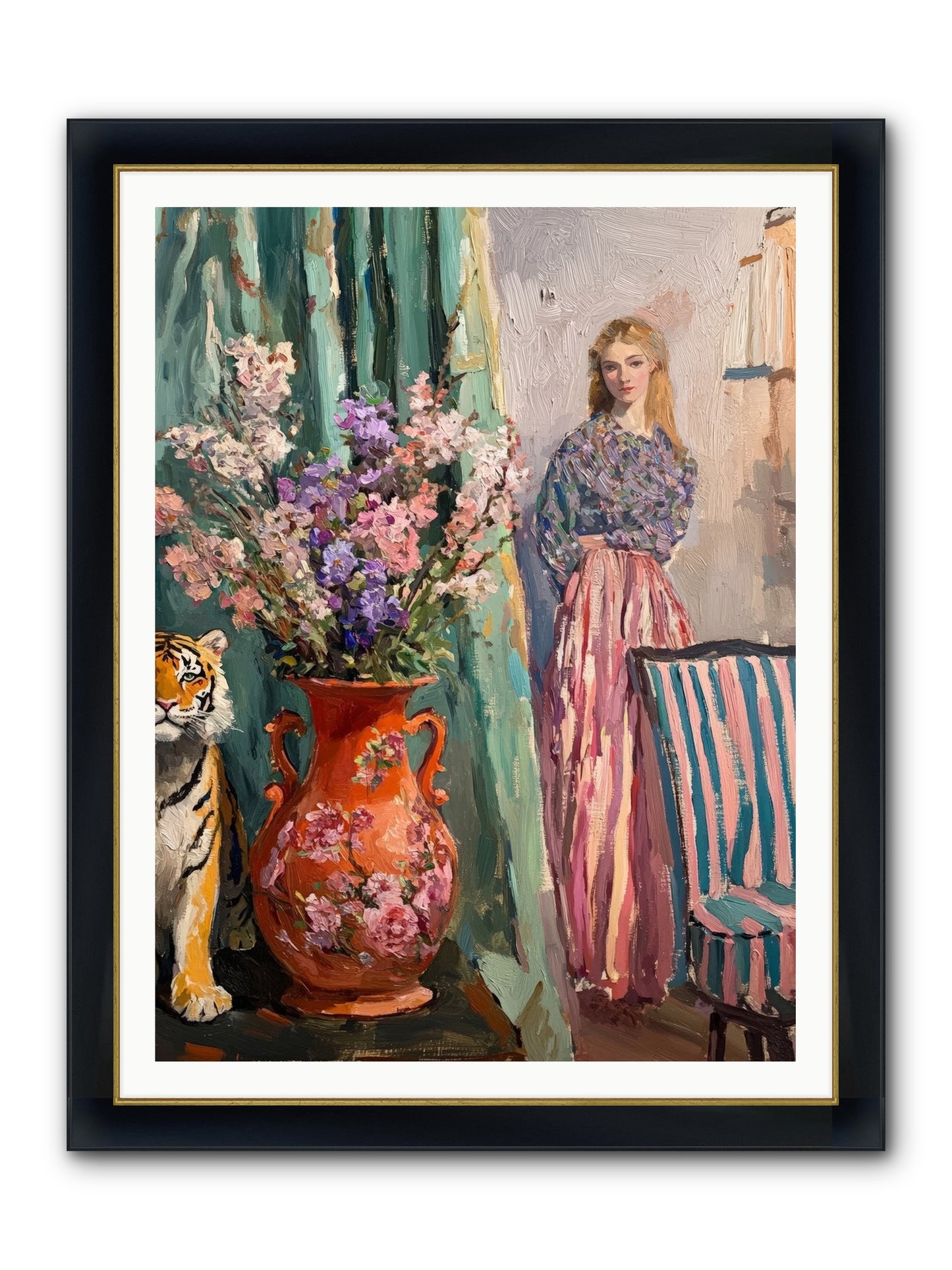Midnight At Mulberry Manor Framed Print - Wide Black w/Gold 36x48