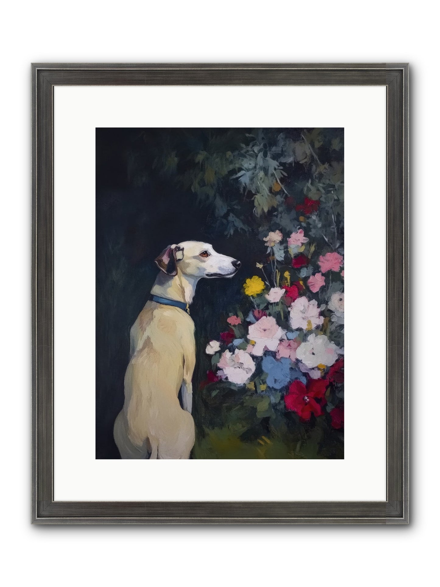 Midnight Bloom Companion Framed Print - Slimwoods Black/Silver 12x16