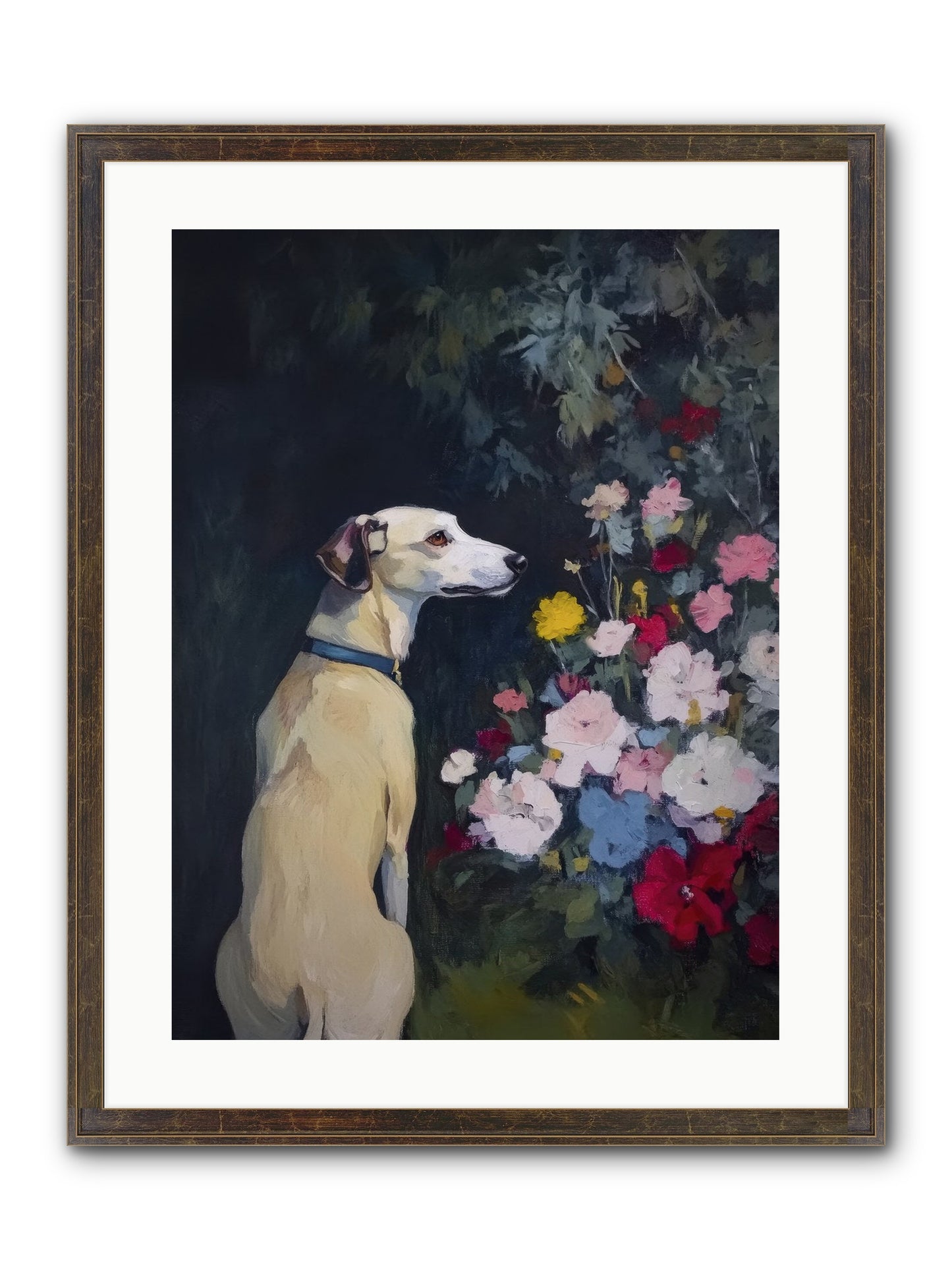 Midnight Bloom Companion Framed Print - Slimwoods Black/Gold 18x24