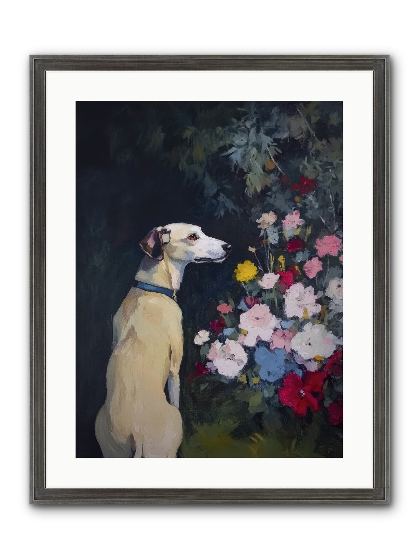 Midnight Bloom Companion Framed Print - Slimwoods Black/Silver 18x24