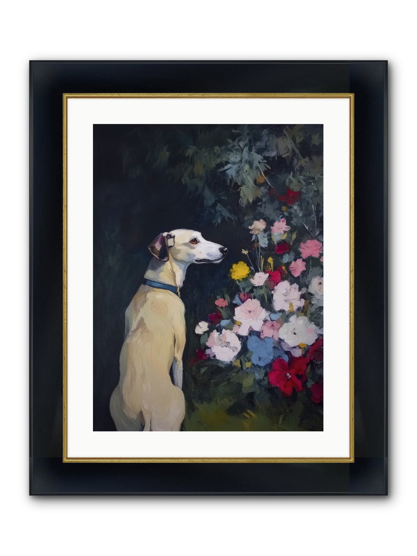 Midnight Bloom Companion Framed Print - Wide Black w/Gold 18x24