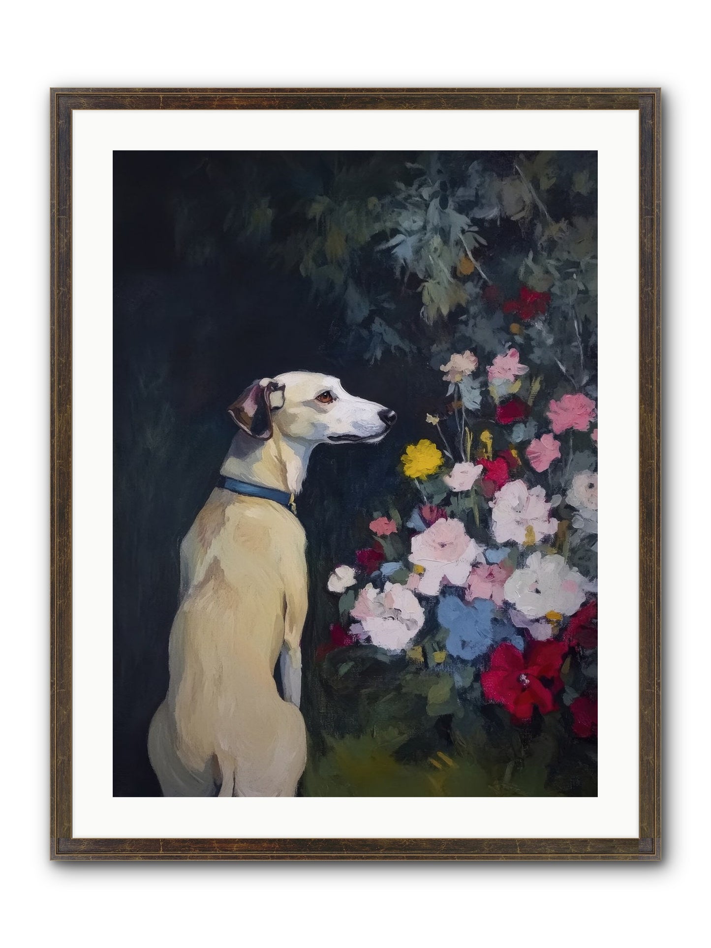 Midnight Bloom Companion Framed Print - Slimwoods Black/Gold 24x32