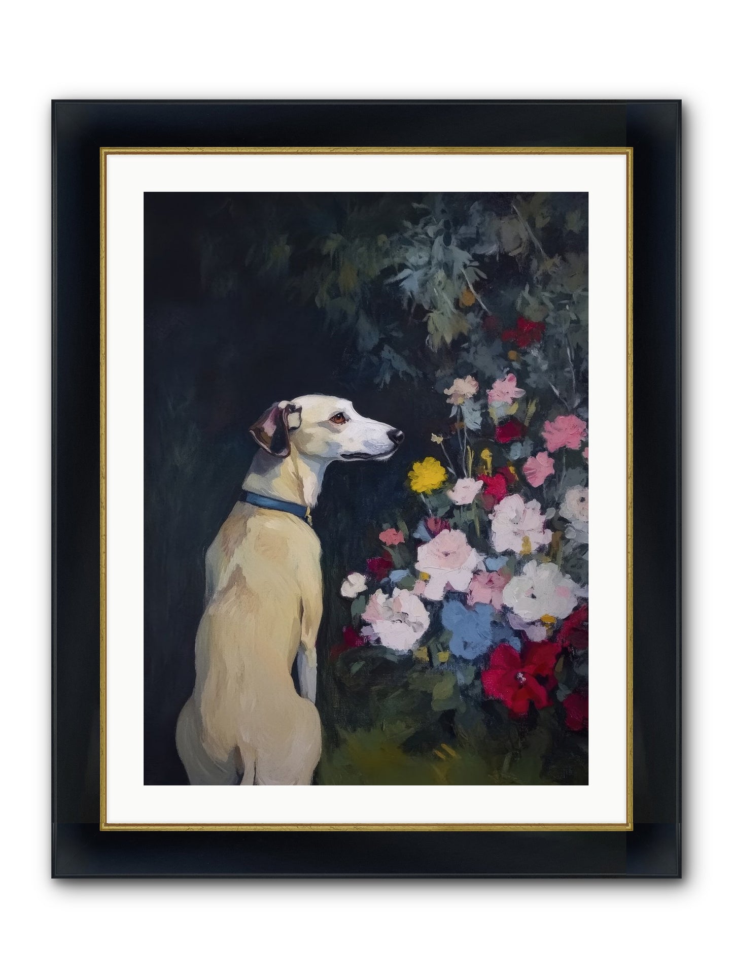 Midnight Bloom Companion Framed Print - Wide Black w/Gold 24x32