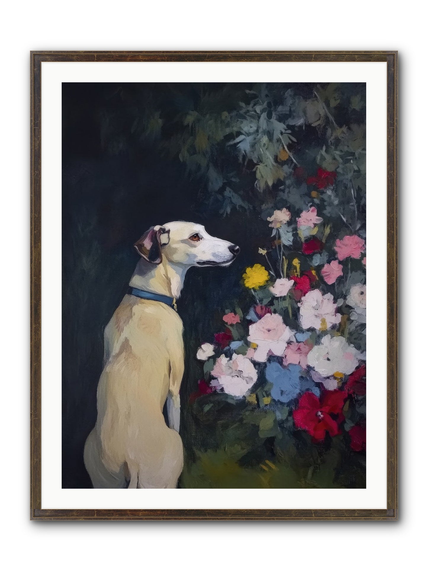 Midnight Bloom Companion Framed Print - Slimwoods Black/Gold 30x40
