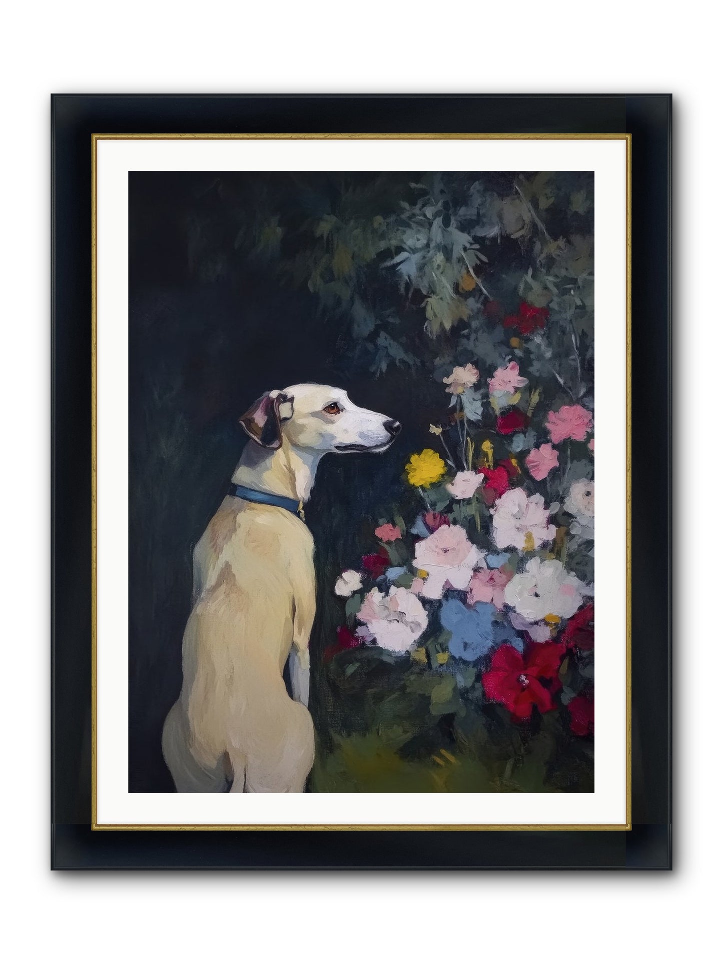 Midnight Bloom Companion Framed Print - Wide Black w/Gold 30x40