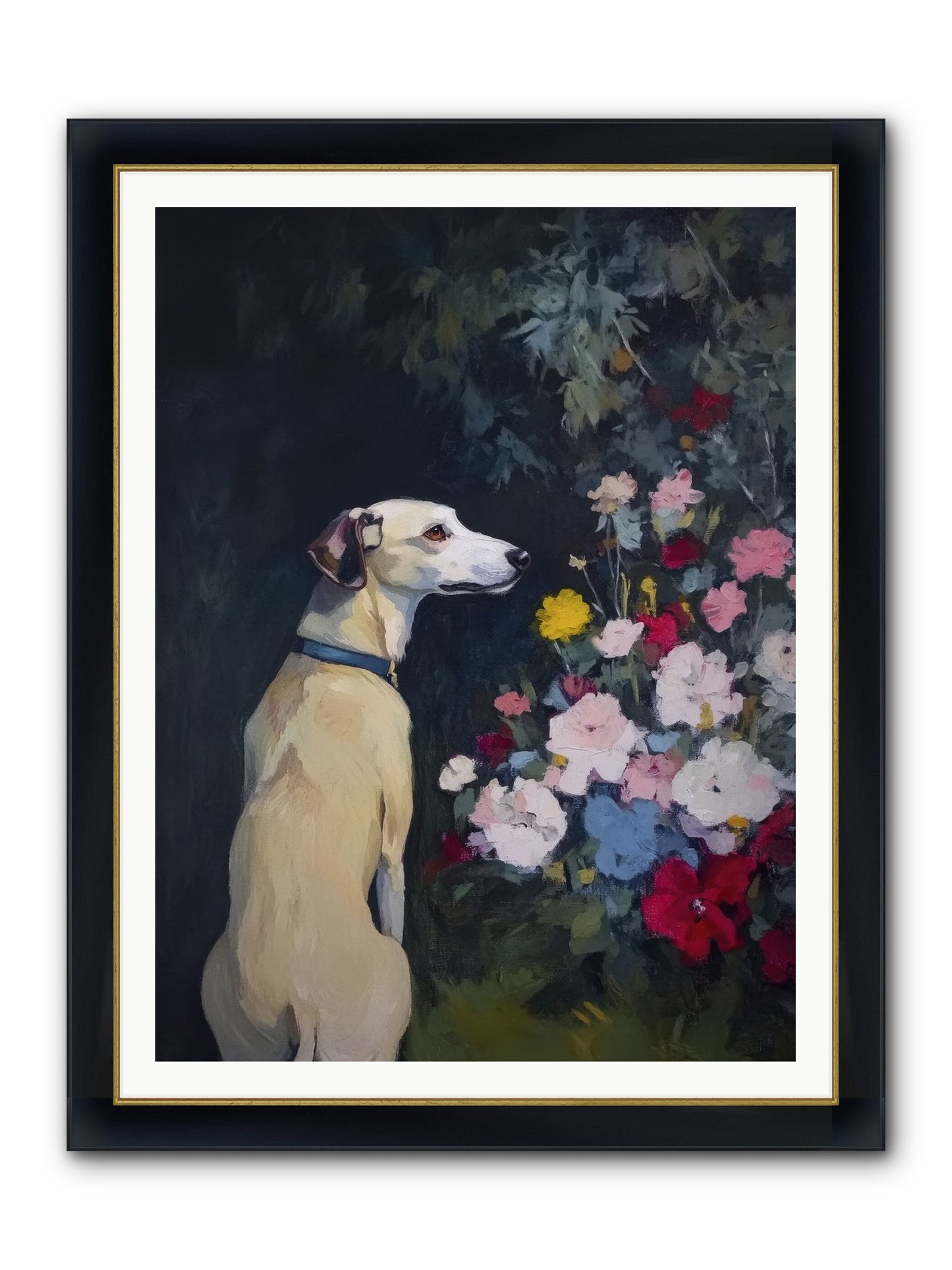 Midnight Bloom Companion Framed Print - Wide Black w/Gold 36x48