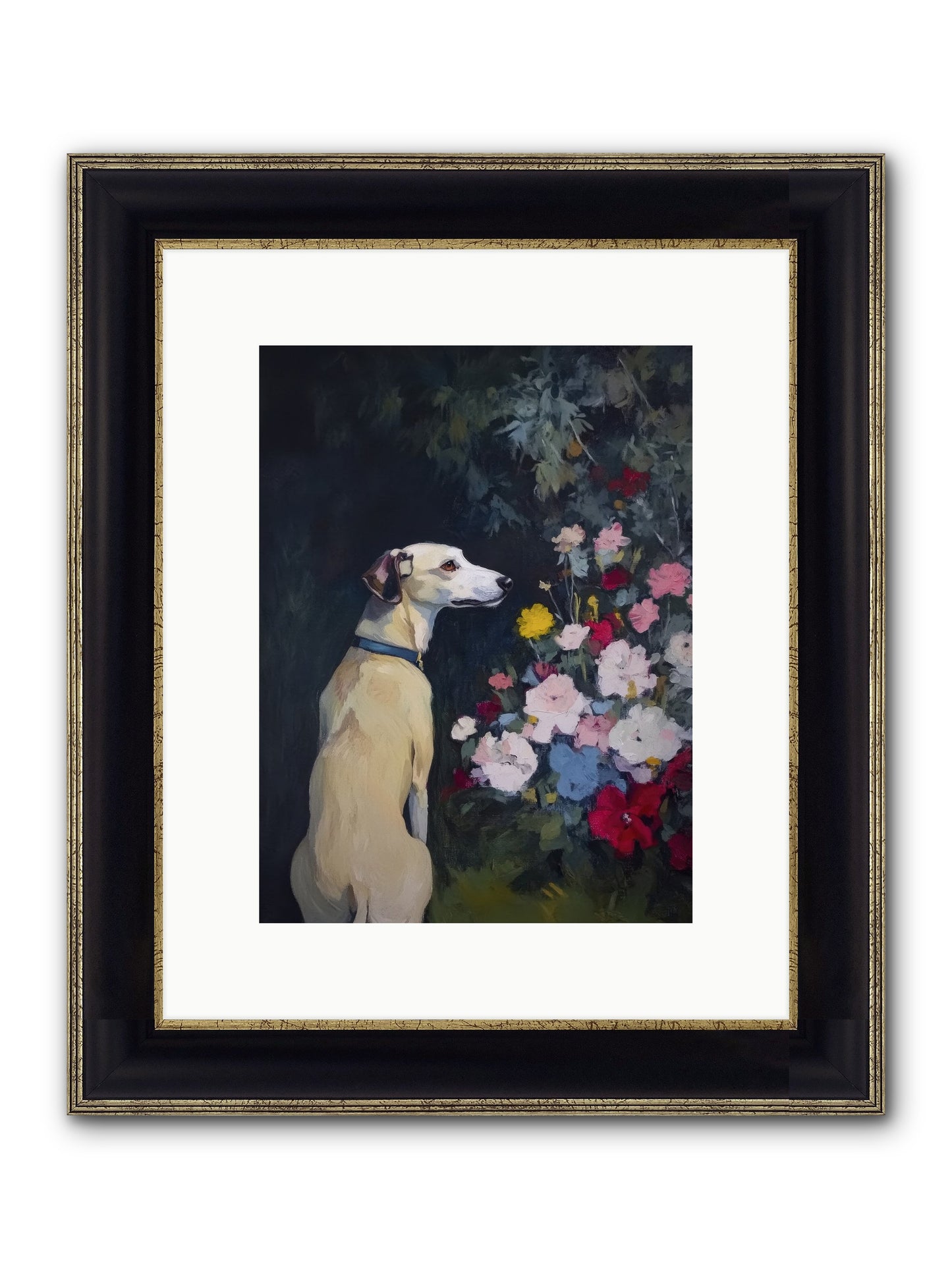 Midnight Bloom Companion Framed Print - Black & Gold 9x12