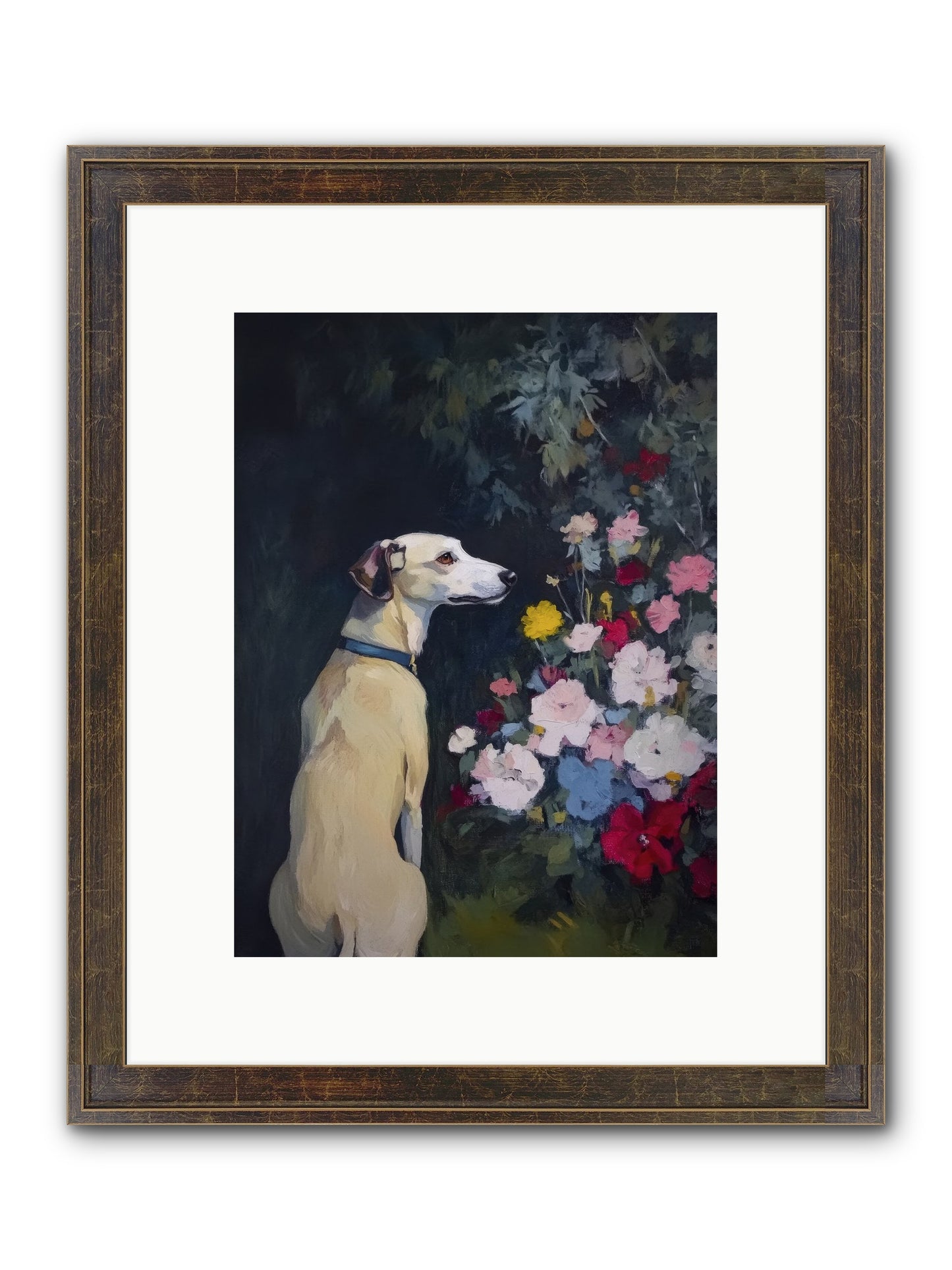 Midnight Bloom Companion Framed Print - Slimwoods Black/Gold 9x12
