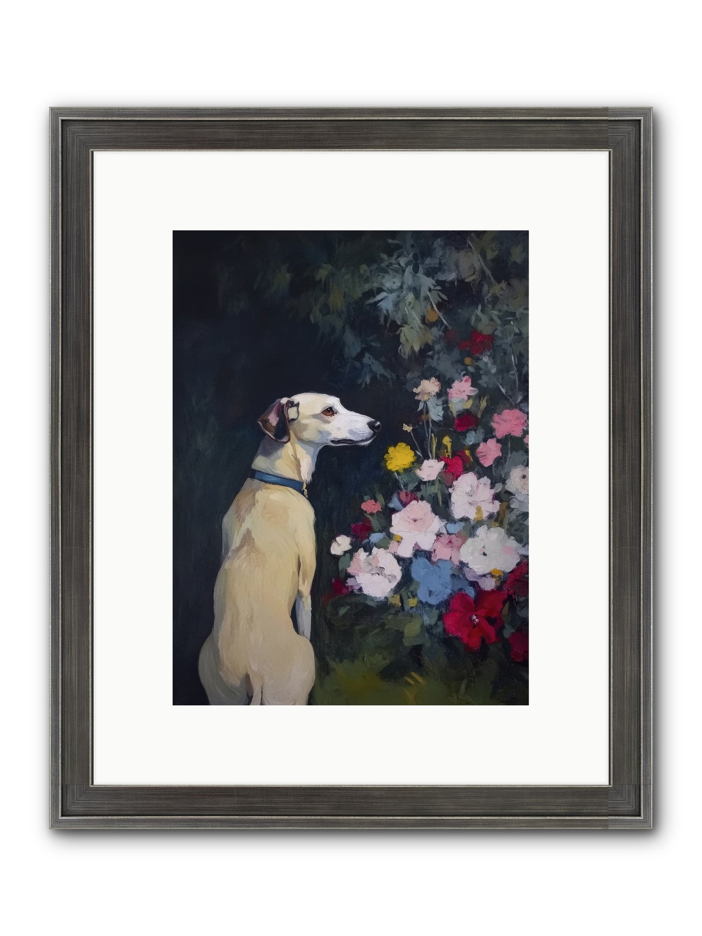Midnight Bloom Companion Framed Print - Slimwoods Black/Silver 9x12