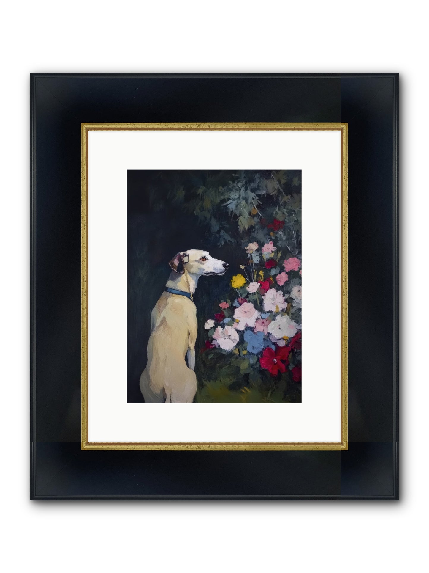 Midnight Bloom Companion Framed Print - Wide Black w/Gold 9x12