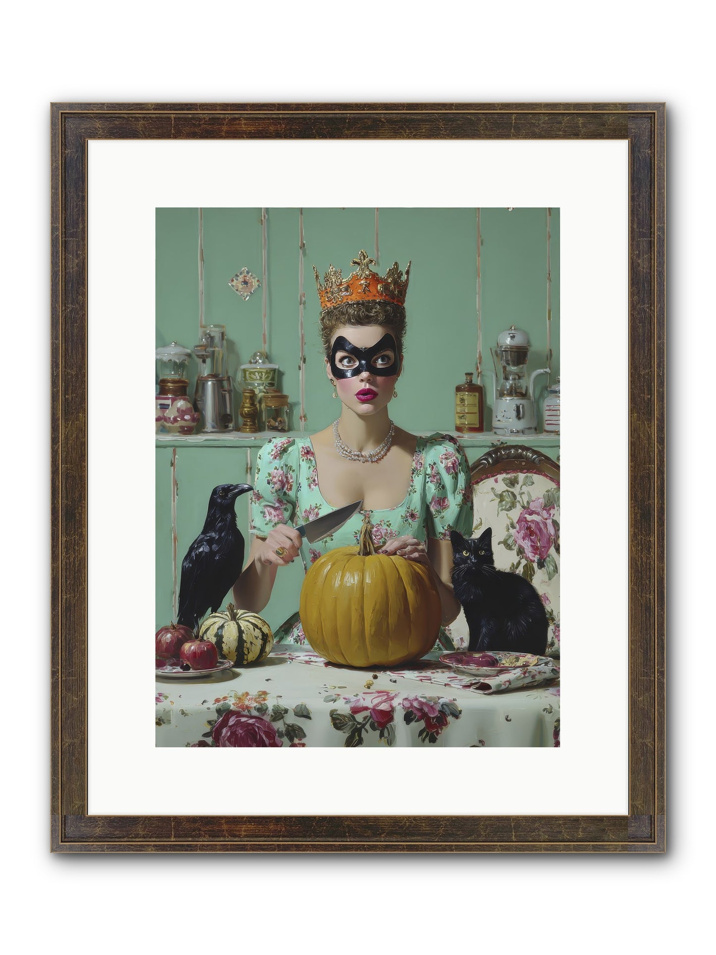 Midnight Cloak & Candles Framed Print - Slimwoods Black/Gold 12x16