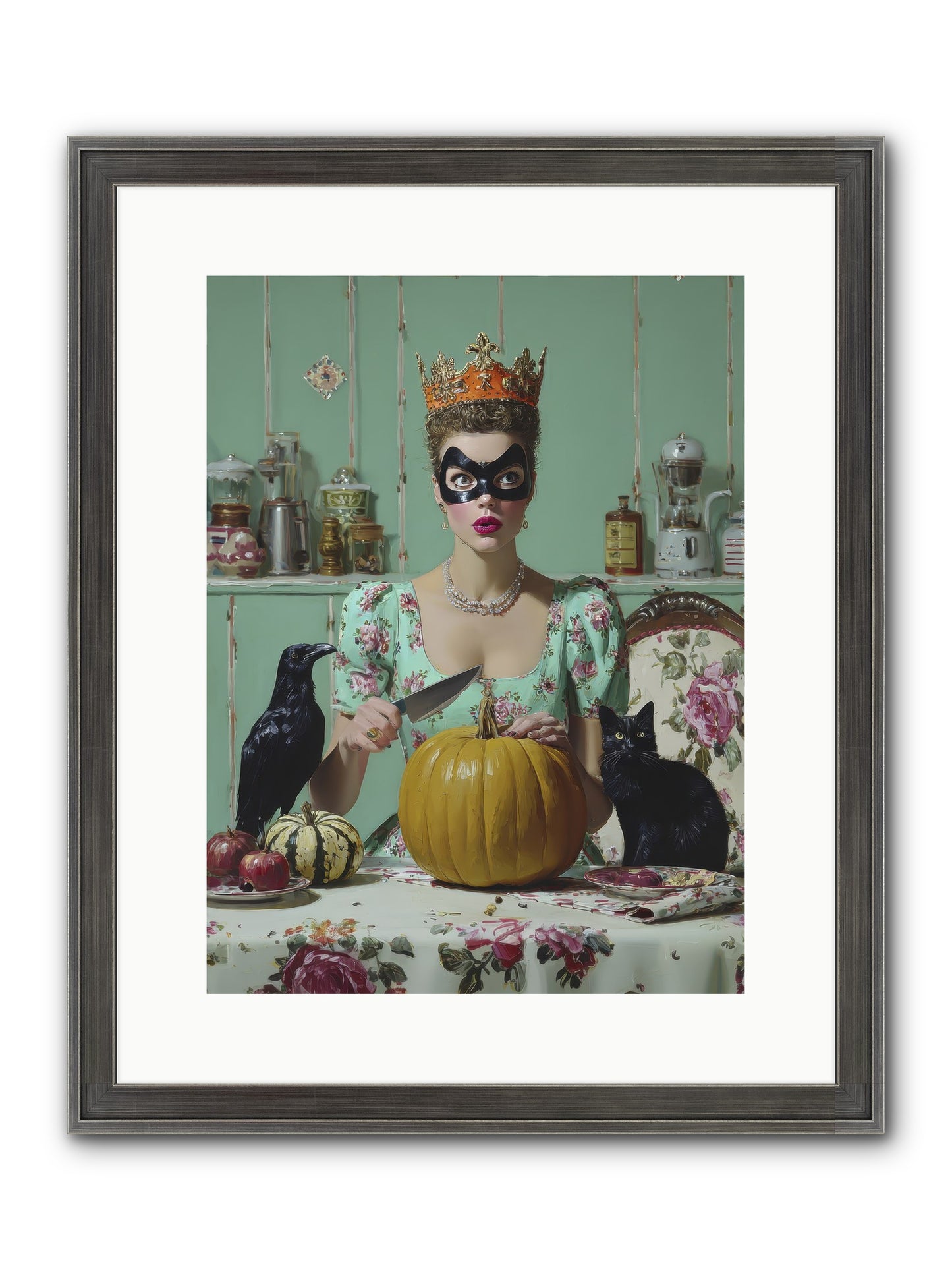 Midnight Cloak & Candles Framed Print - Slimwoods Black/Silver 12x16