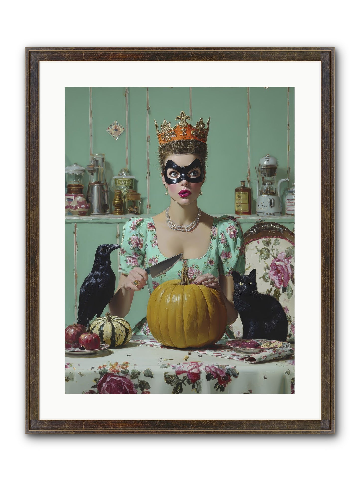 Midnight Cloak & Candles Framed Print - Slimwoods Black/Gold 18x24
