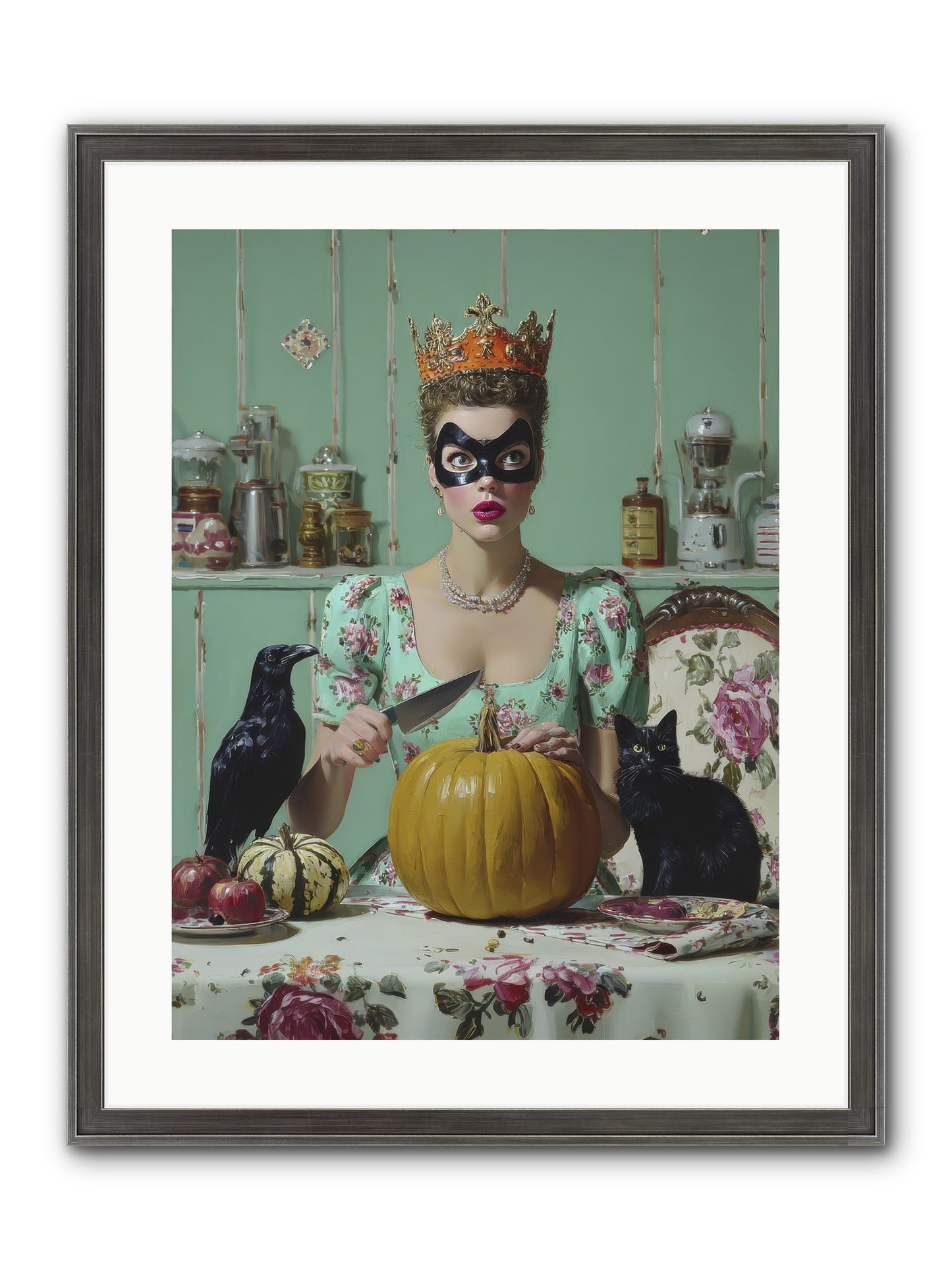 Midnight Cloak & Candles Framed Print - Slimwoods Black/Silver 18x24