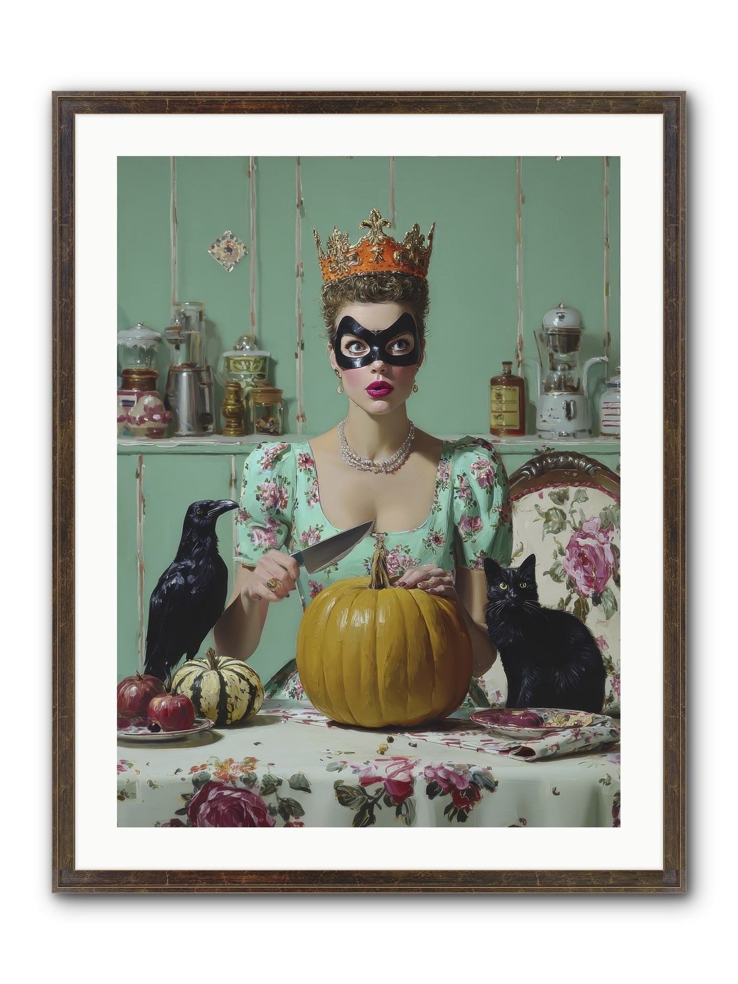 Midnight Cloak & Candles Framed Print - Slimwoods Black/Gold 24x32
