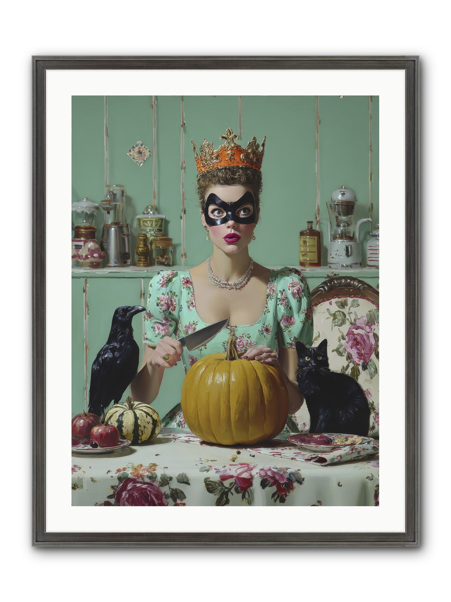 Midnight Cloak & Candles Framed Print - Slimwoods Black/Silver 24x32