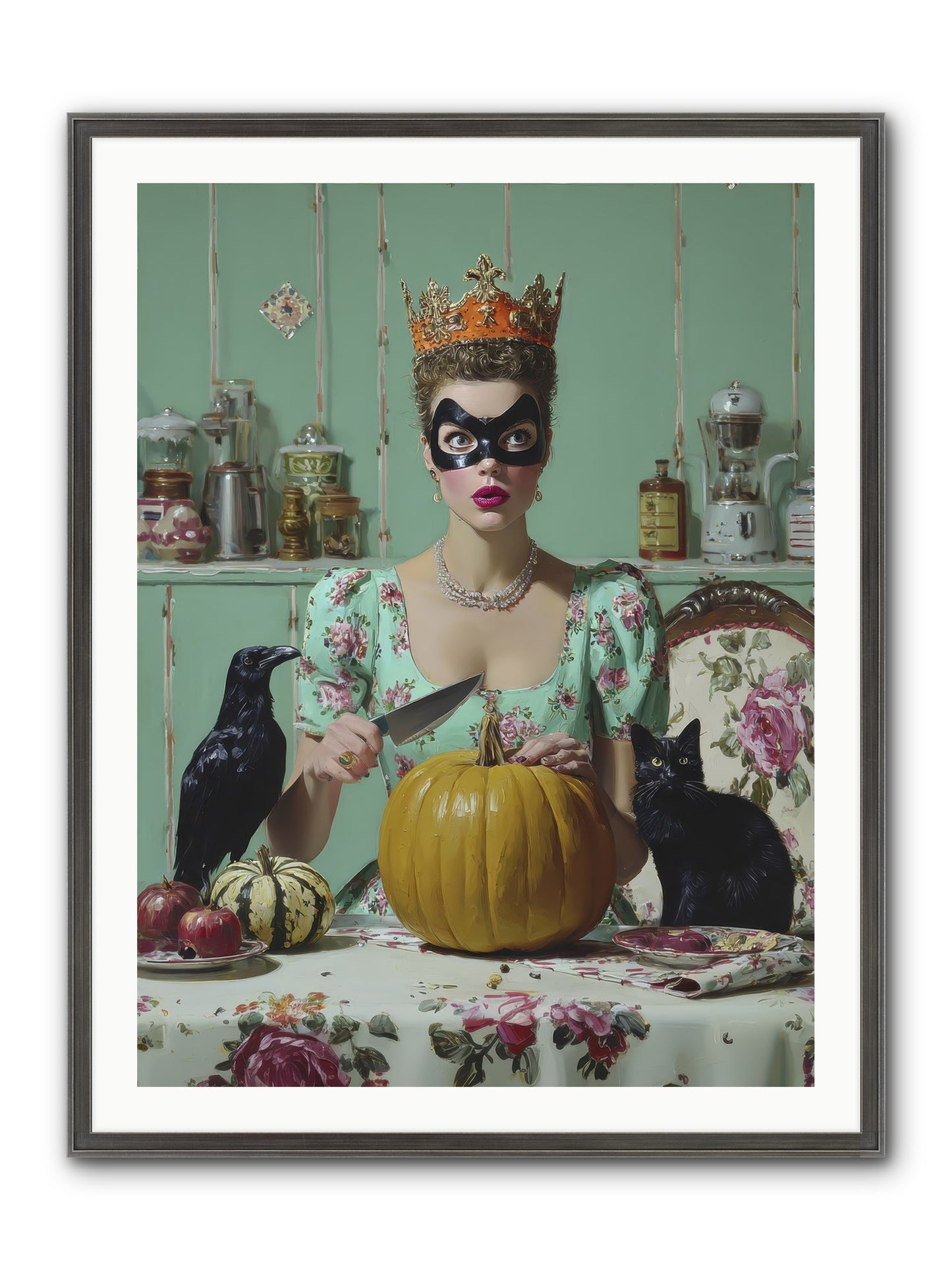Midnight Cloak & Candles Framed Print - Slimwoods Black/Silver 30x40