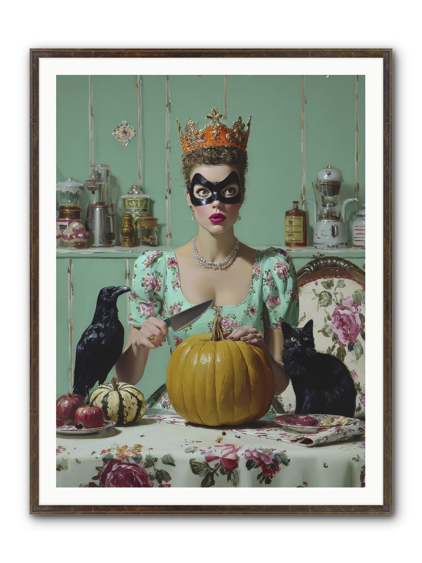 Midnight Cloak & Candles Framed Print - Slimwoods Black/Gold 36x48