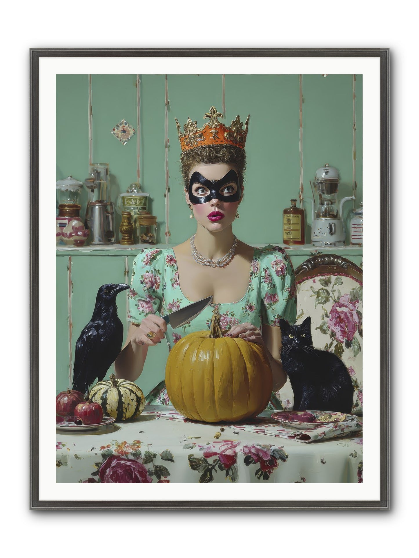 Midnight Cloak & Candles Framed Print - Slimwoods Black/Silver 36x48
