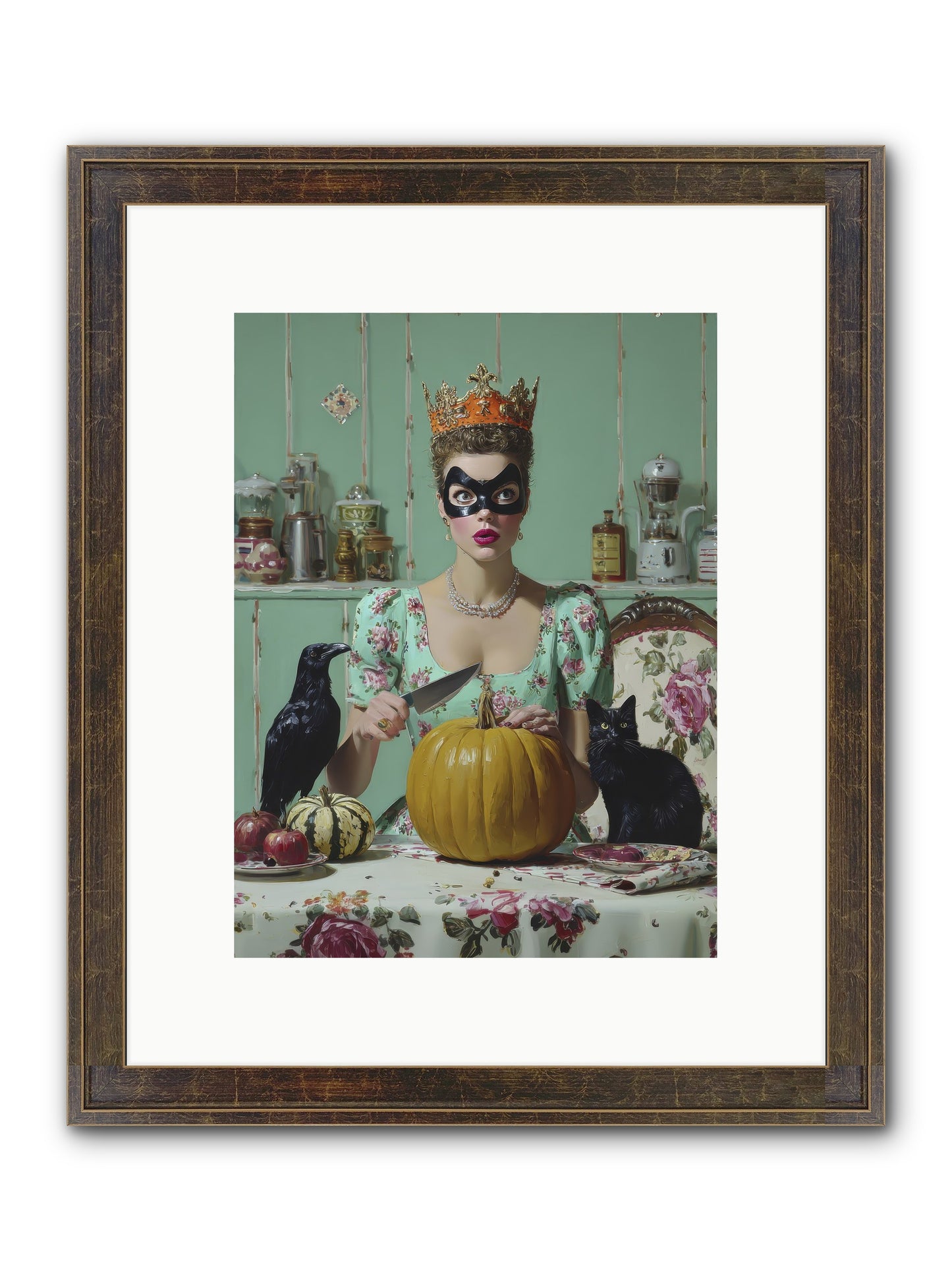 Midnight Cloak & Candles Framed Print - Slimwoods Black/Gold 9x12