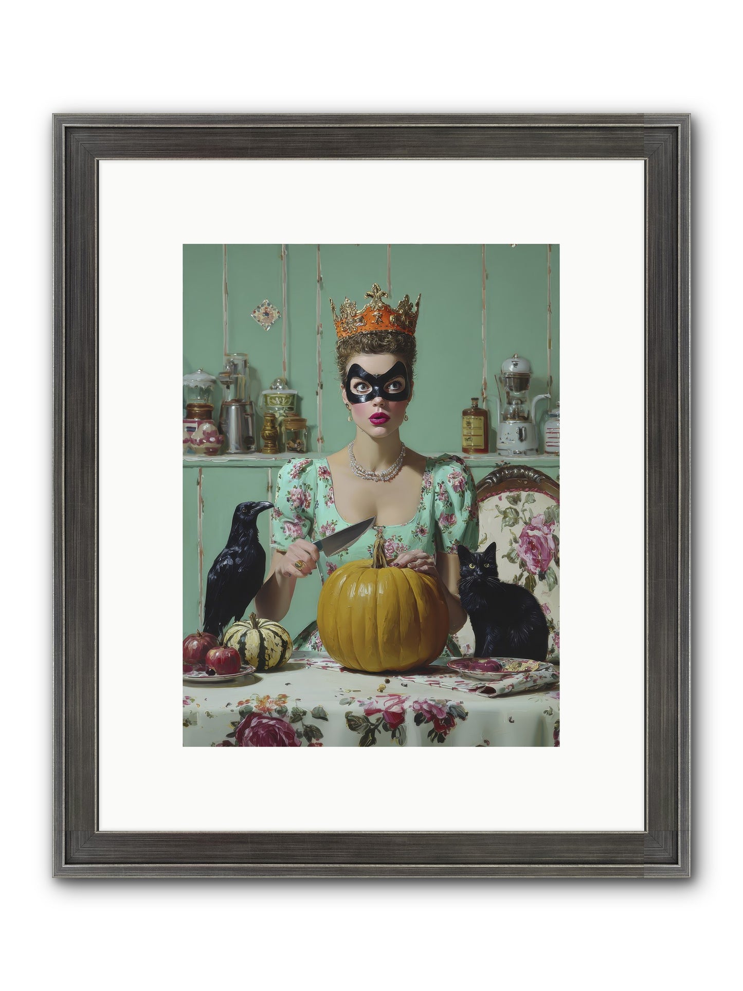 Midnight Cloak & Candles Framed Print - Slimwoods Black/Silver 9x12