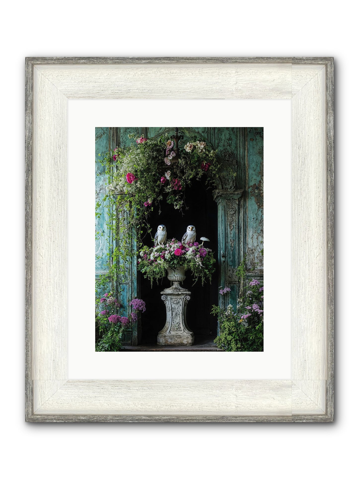 Midnight Conservatory Framed Print - Driftwood White 12x16