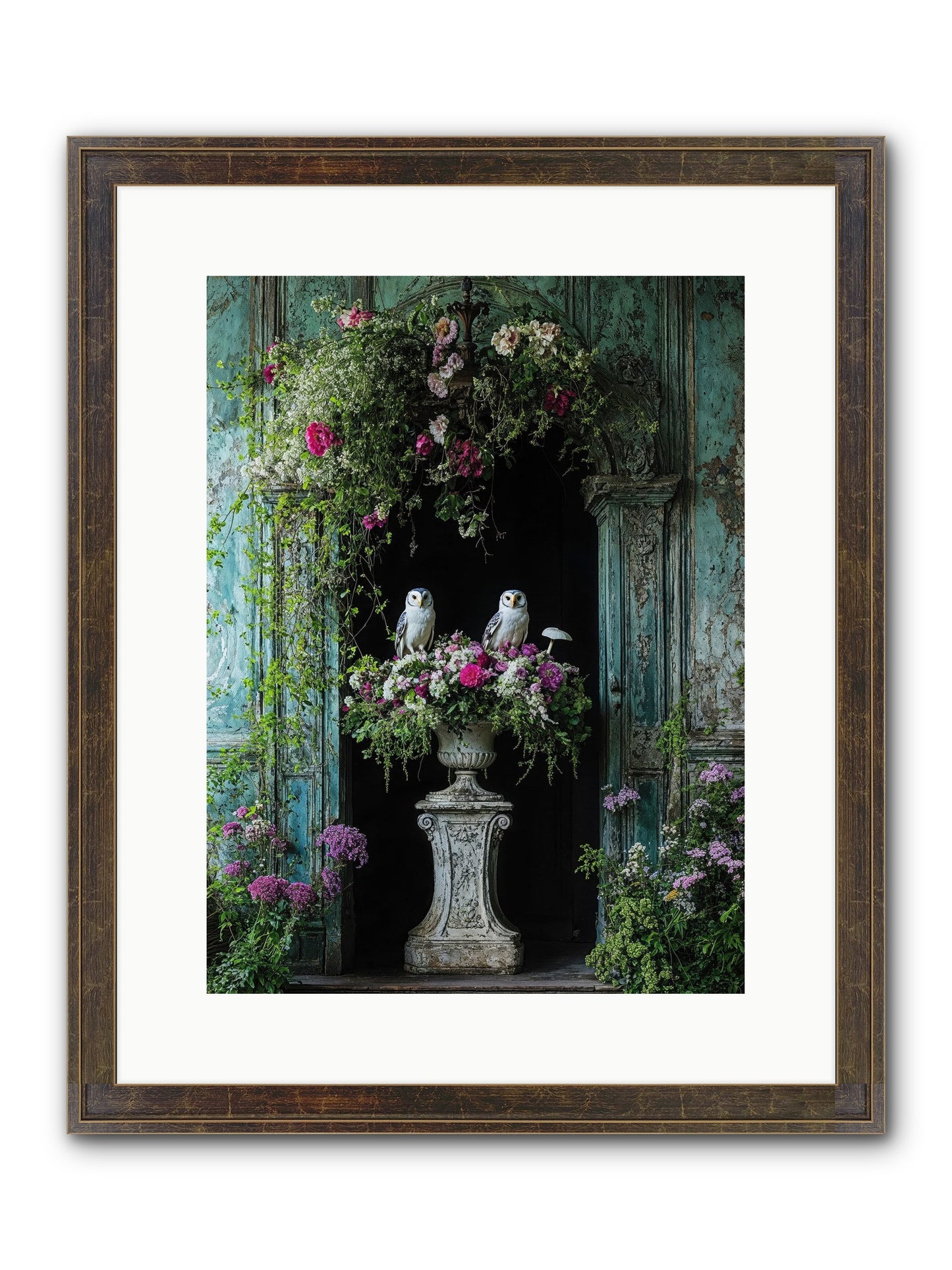 Midnight Conservatory Framed Print - Slimwoods Black/Gold 12x16
