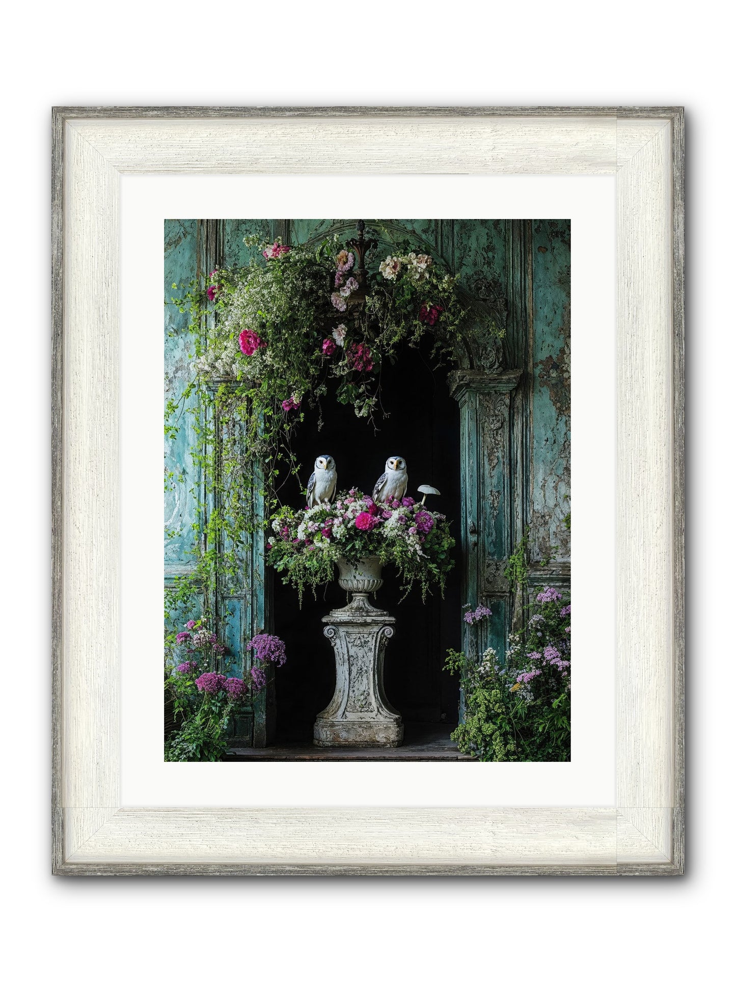 Midnight Conservatory Framed Print - Driftwood White 18x24